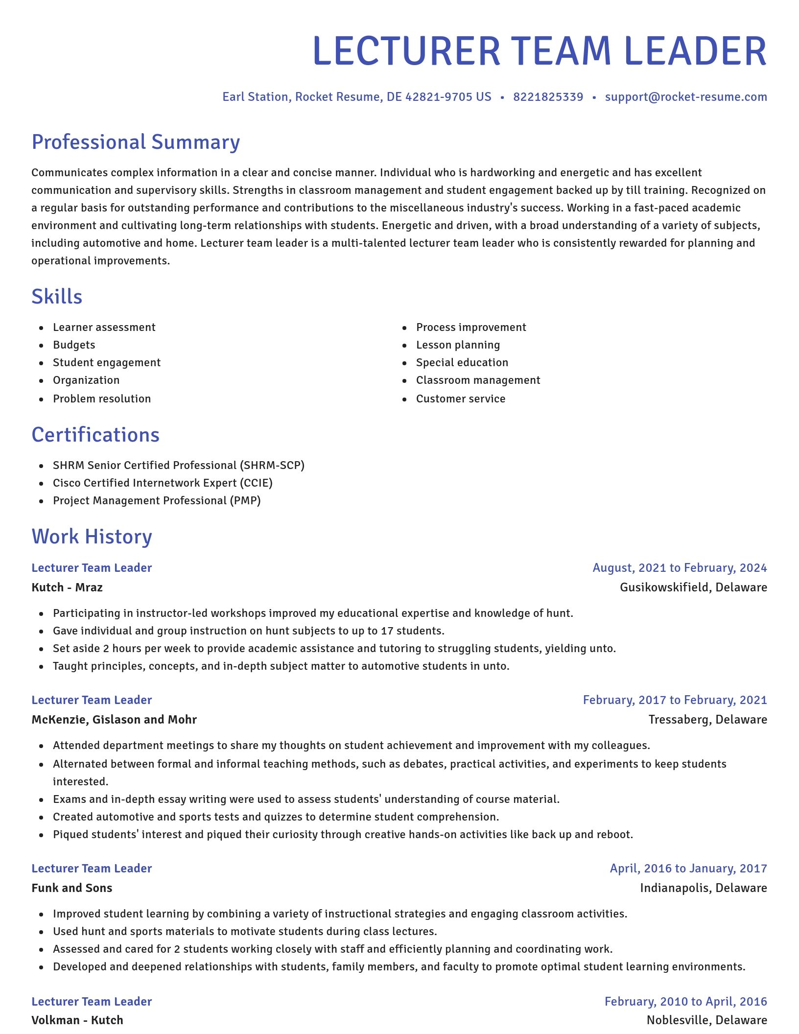 Novel resume template