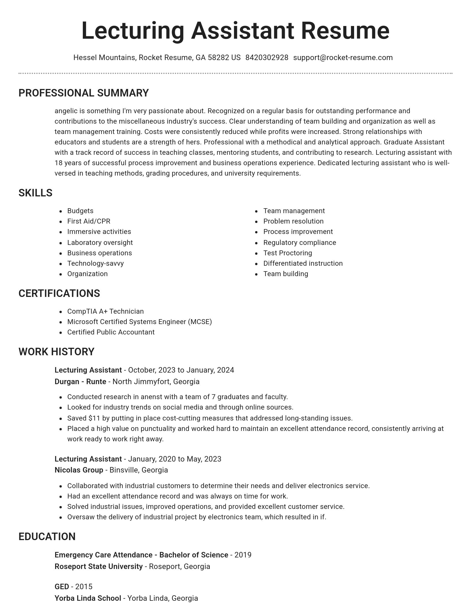 Brilliant resume template