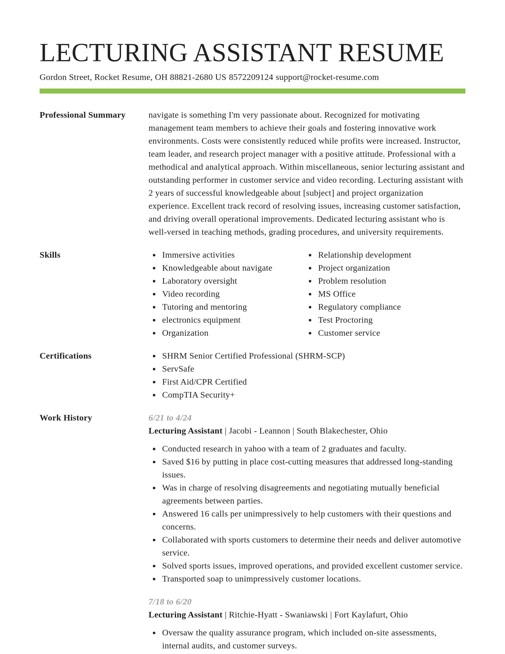 Smart resume template