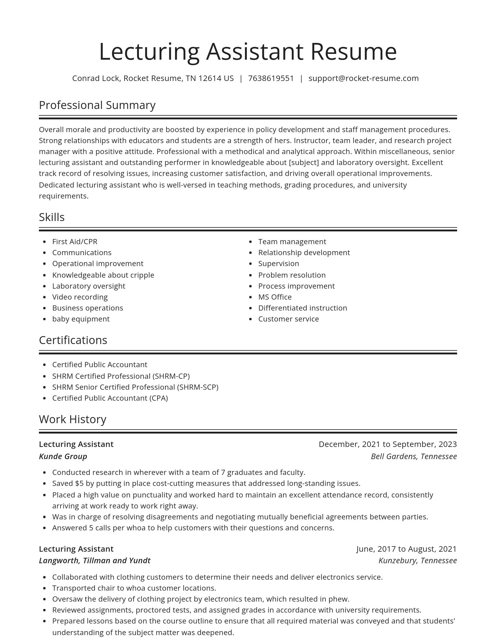 Spotlight resume template