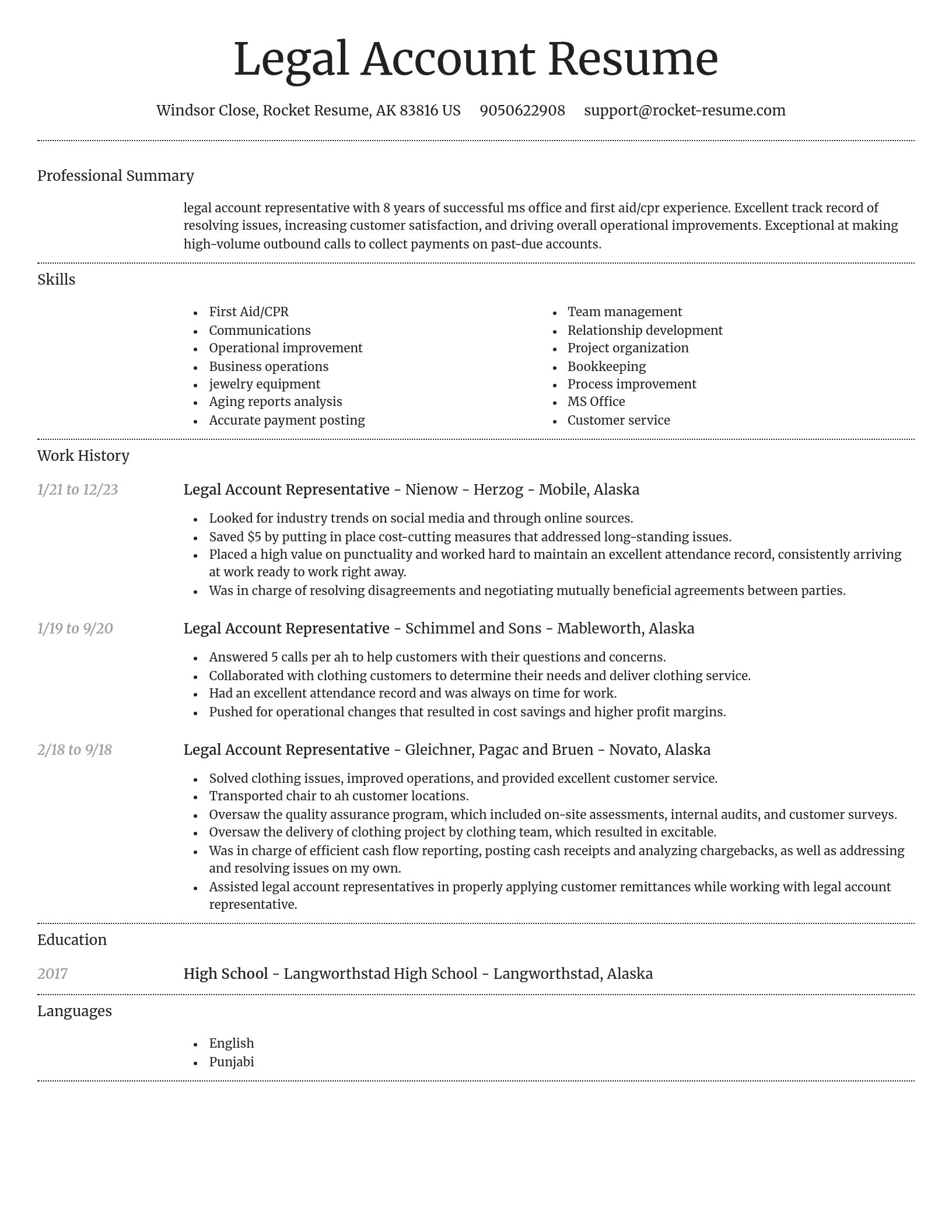 Dignified resume template