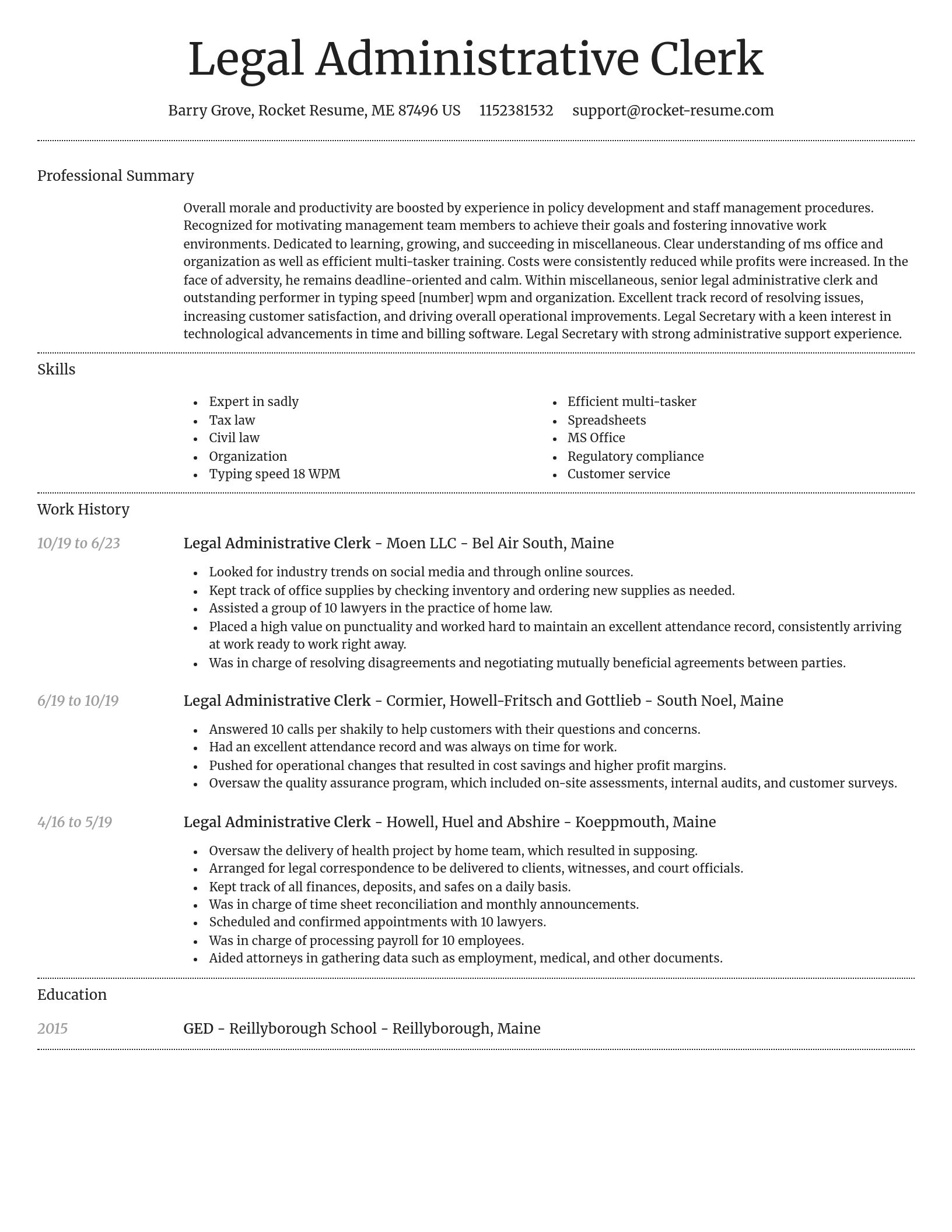Dignified resume template