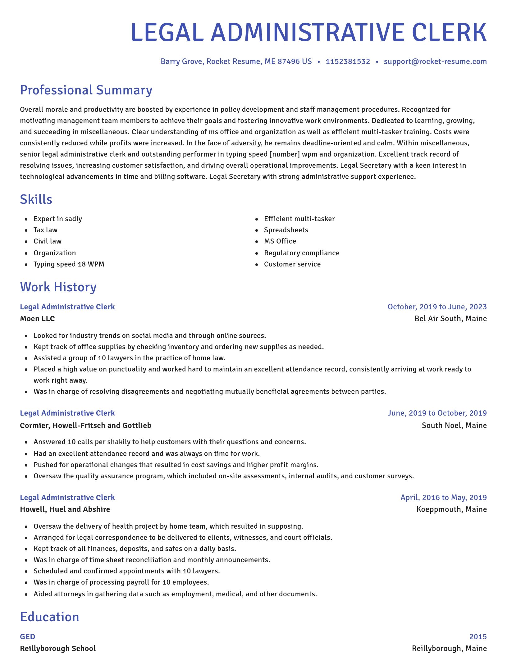 Novel resume template