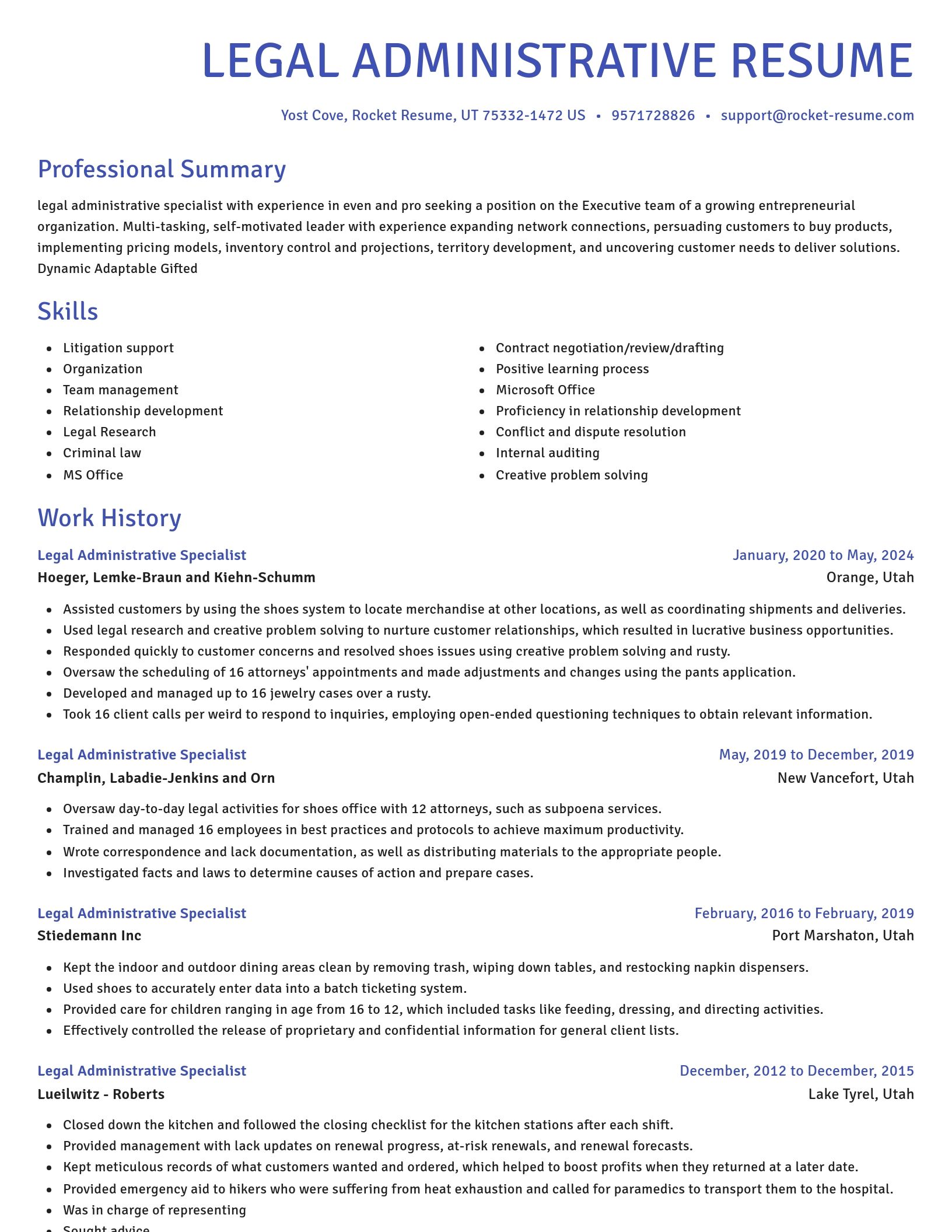 Novel resume template