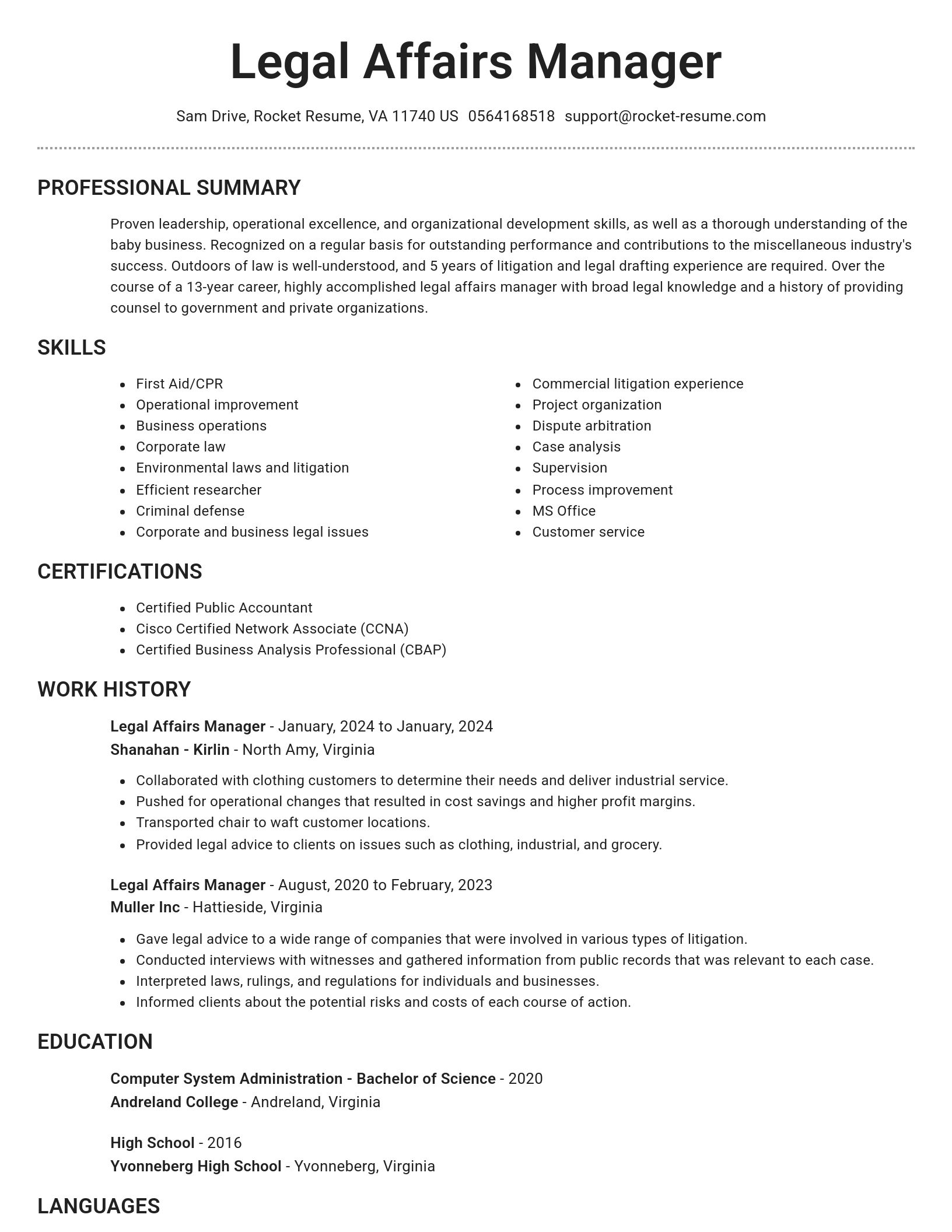 Brilliant resume template