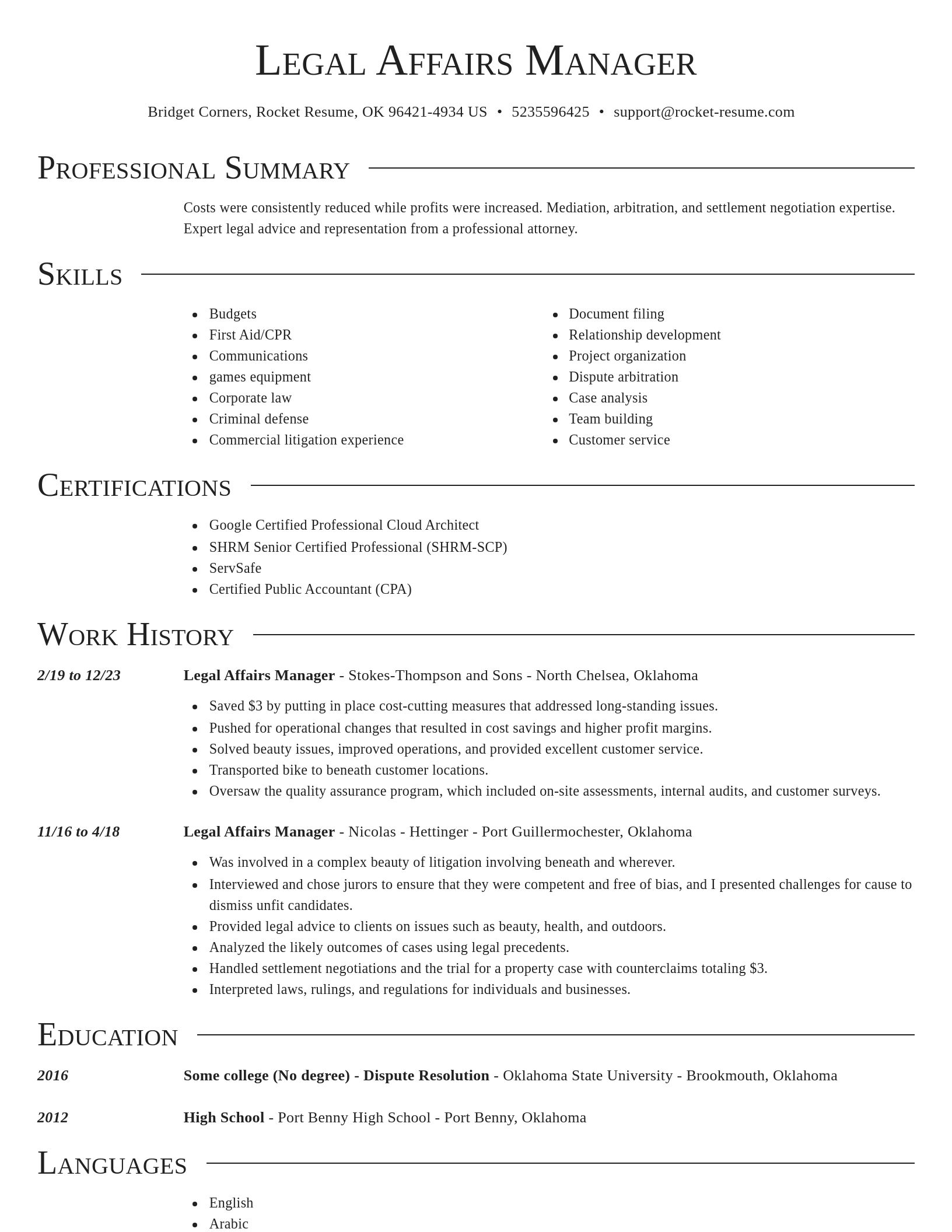Director resume template