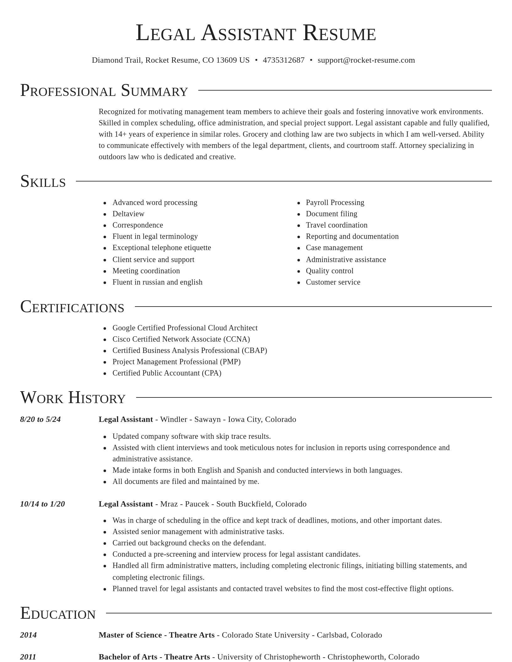 Director resume template