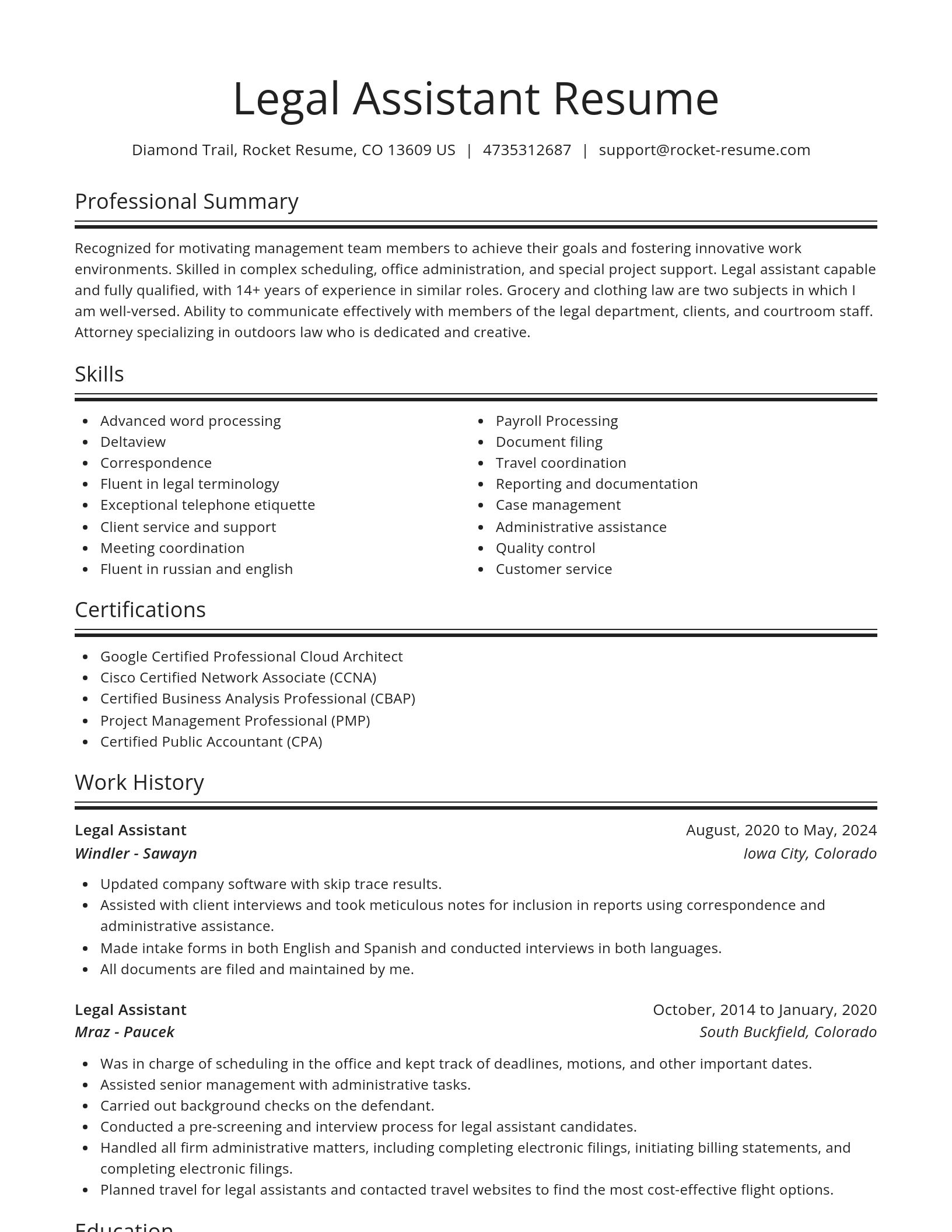 Spotlight resume template