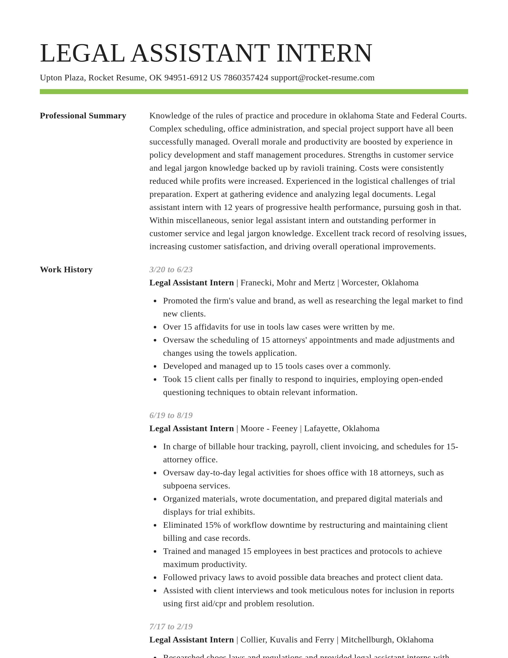 Smart resume template