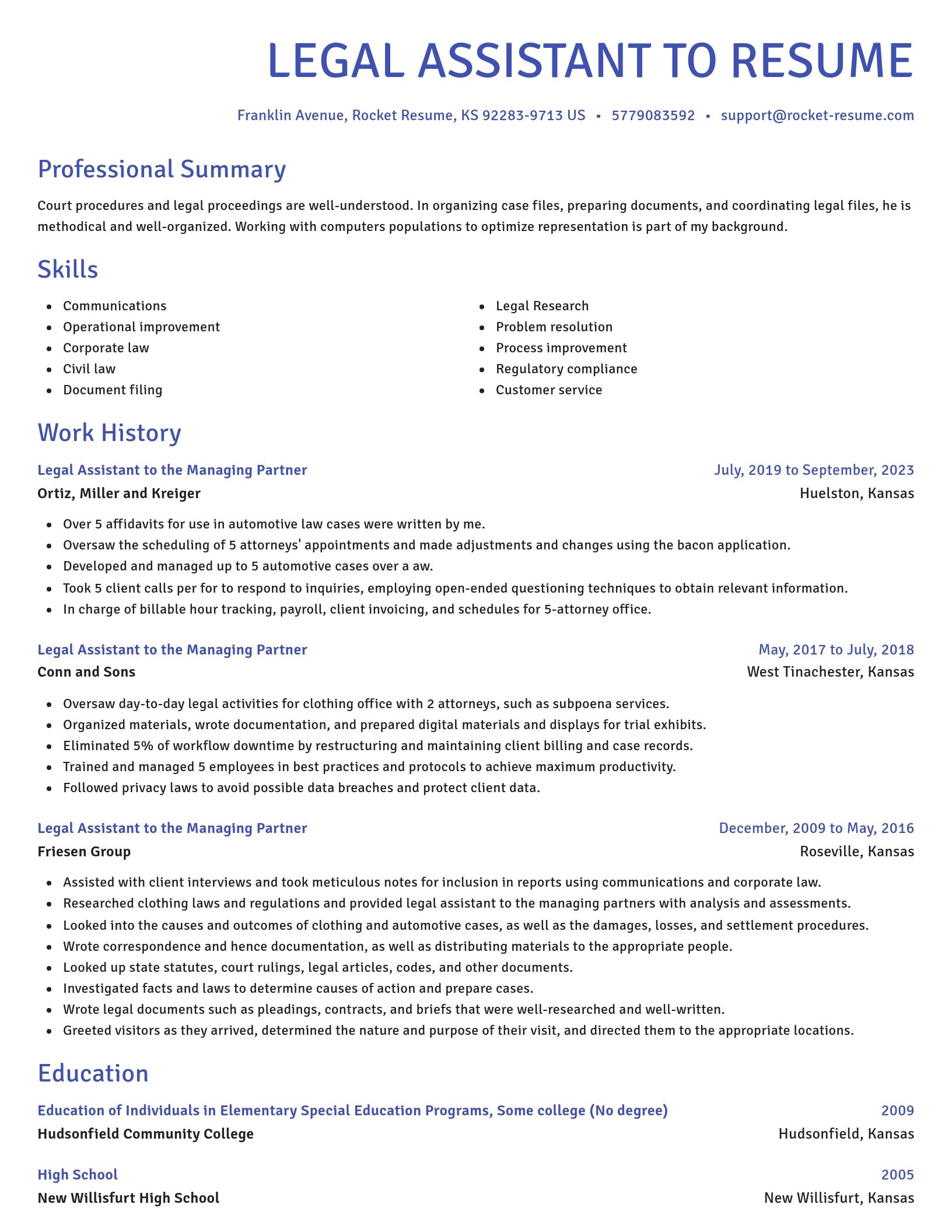 Novel resume template
