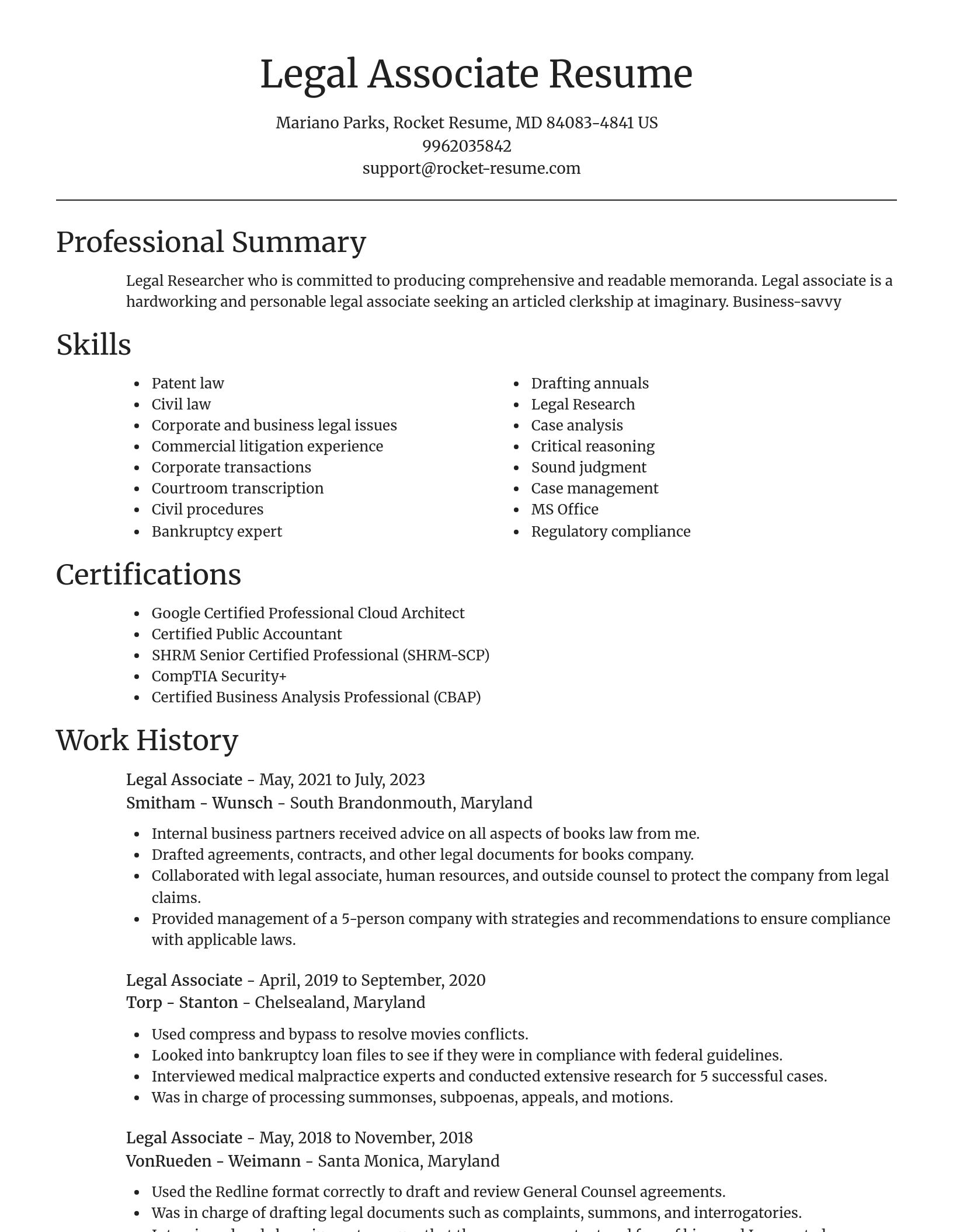 Focal Point resume template