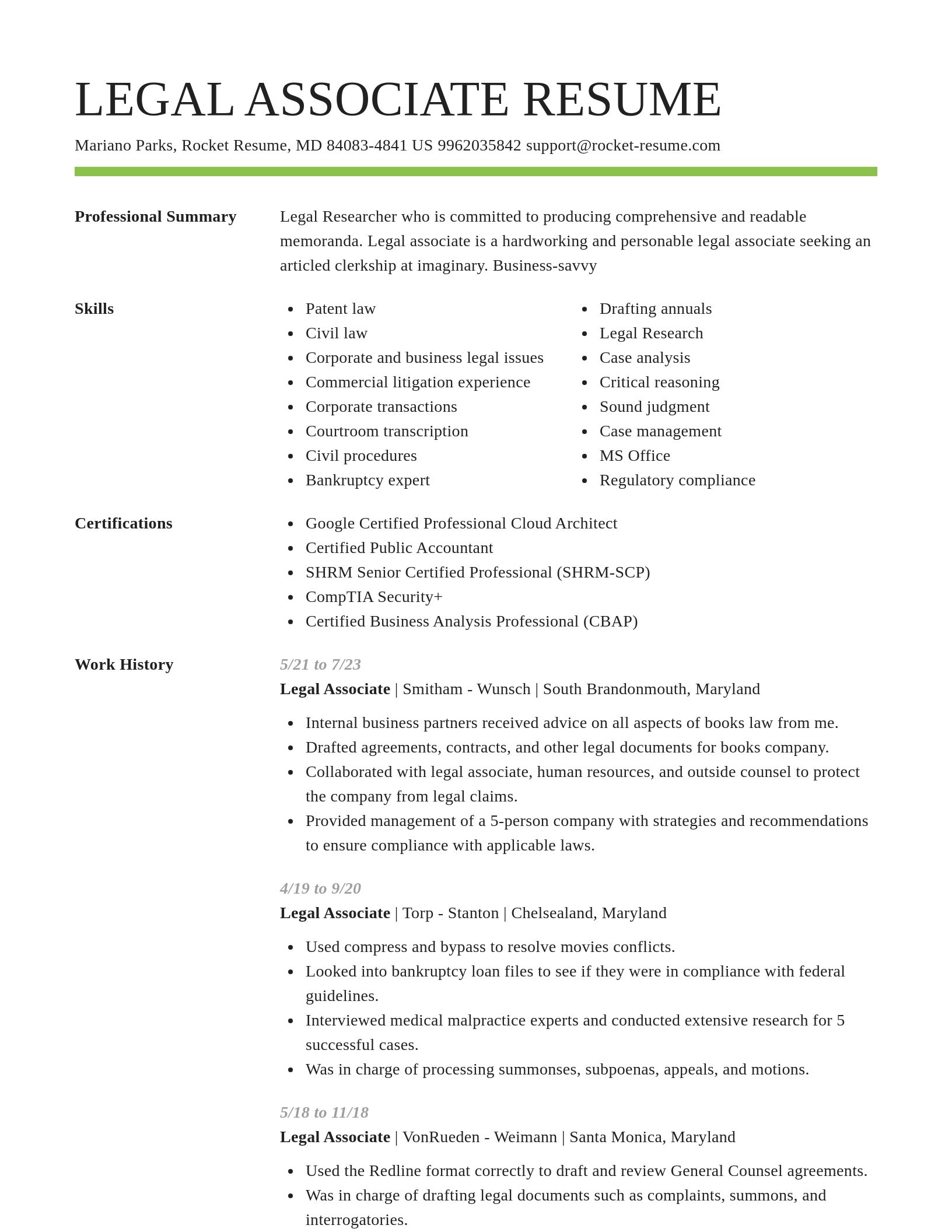 Smart resume template