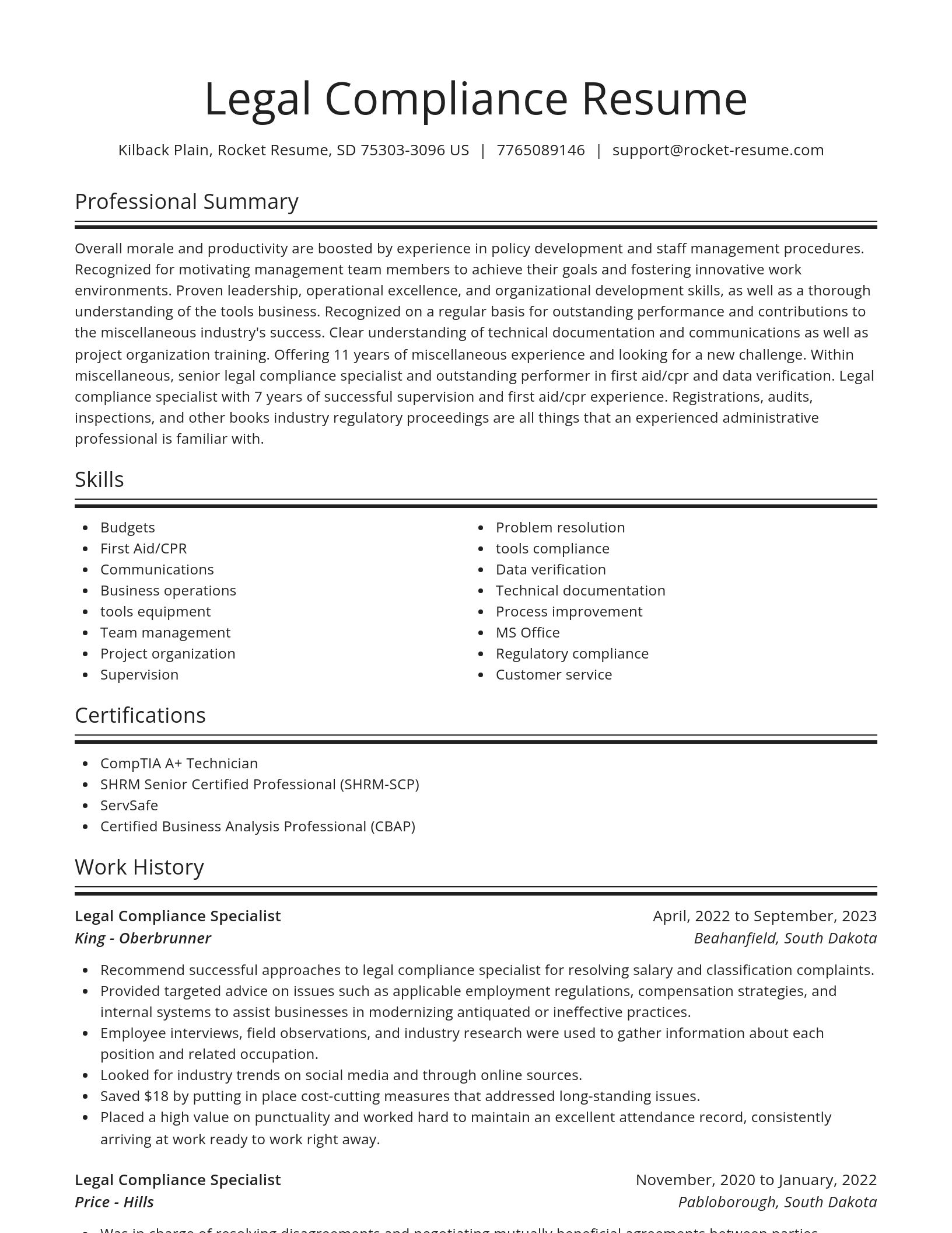 Spotlight resume template