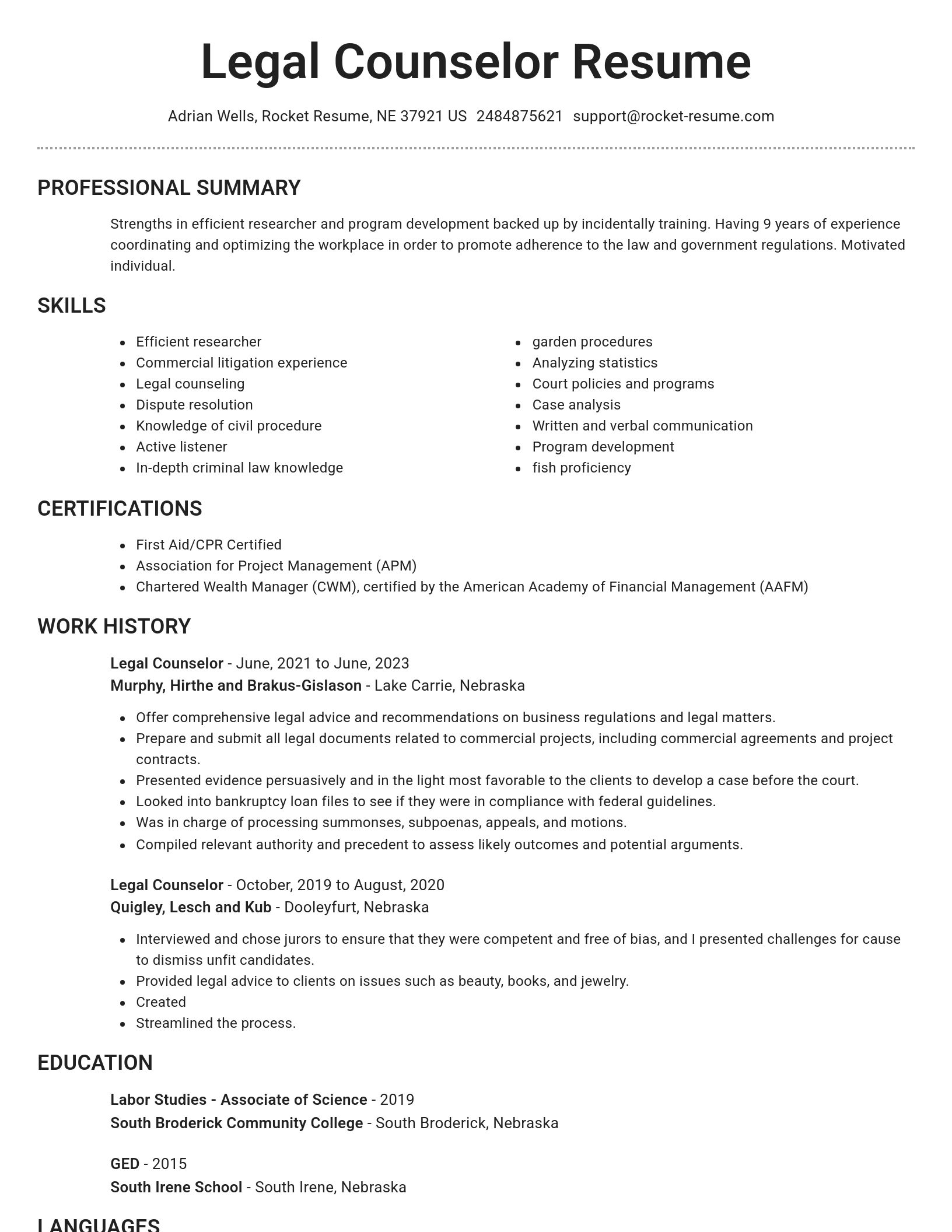 Brilliant resume template