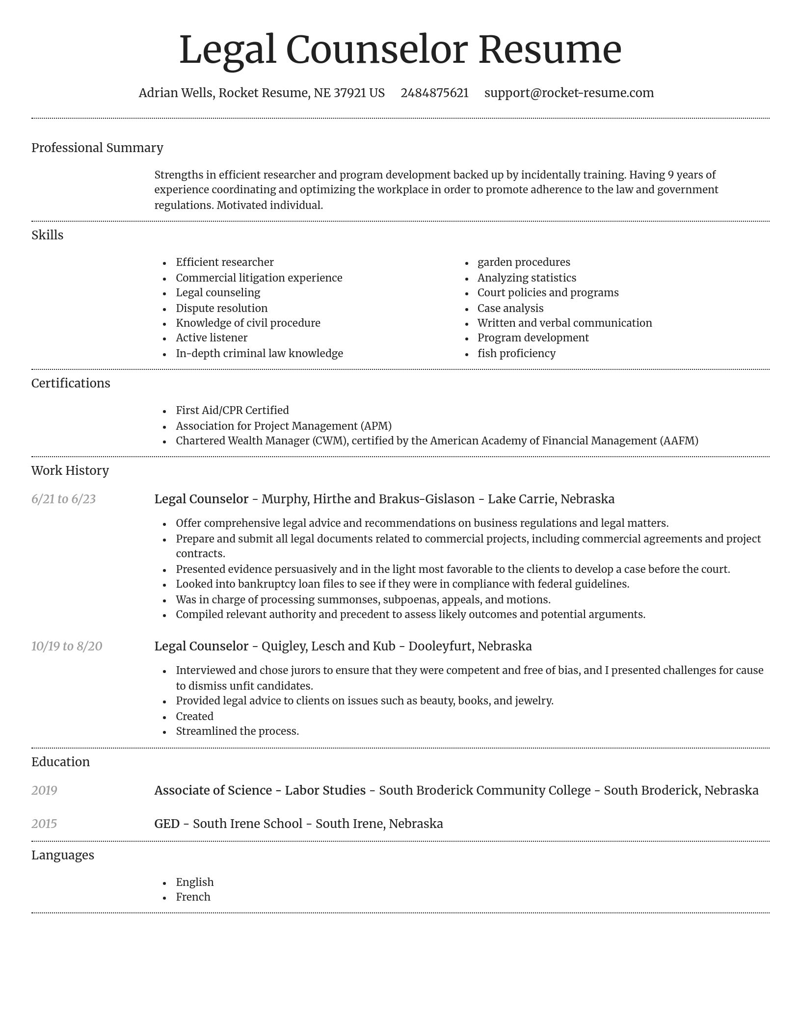 Dignified resume template