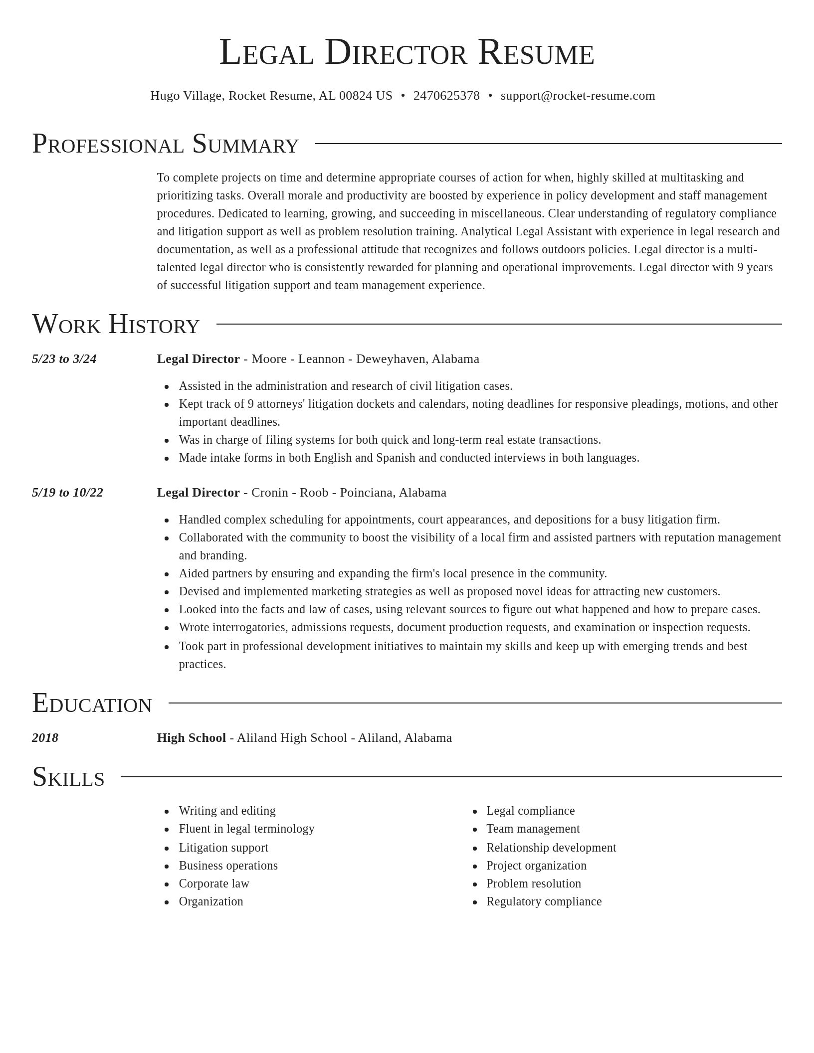 Director resume template