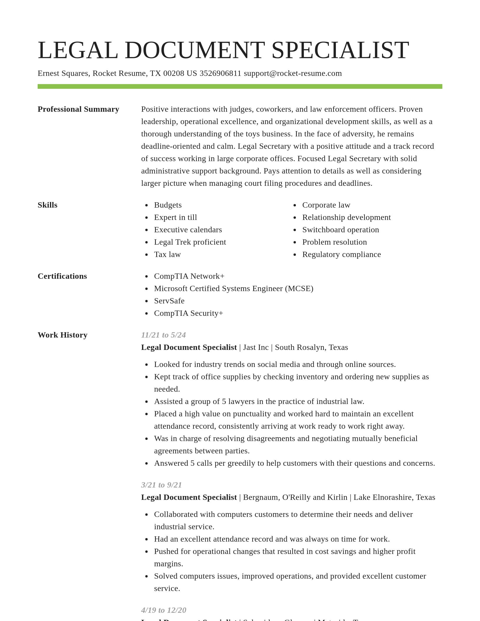 Smart resume template