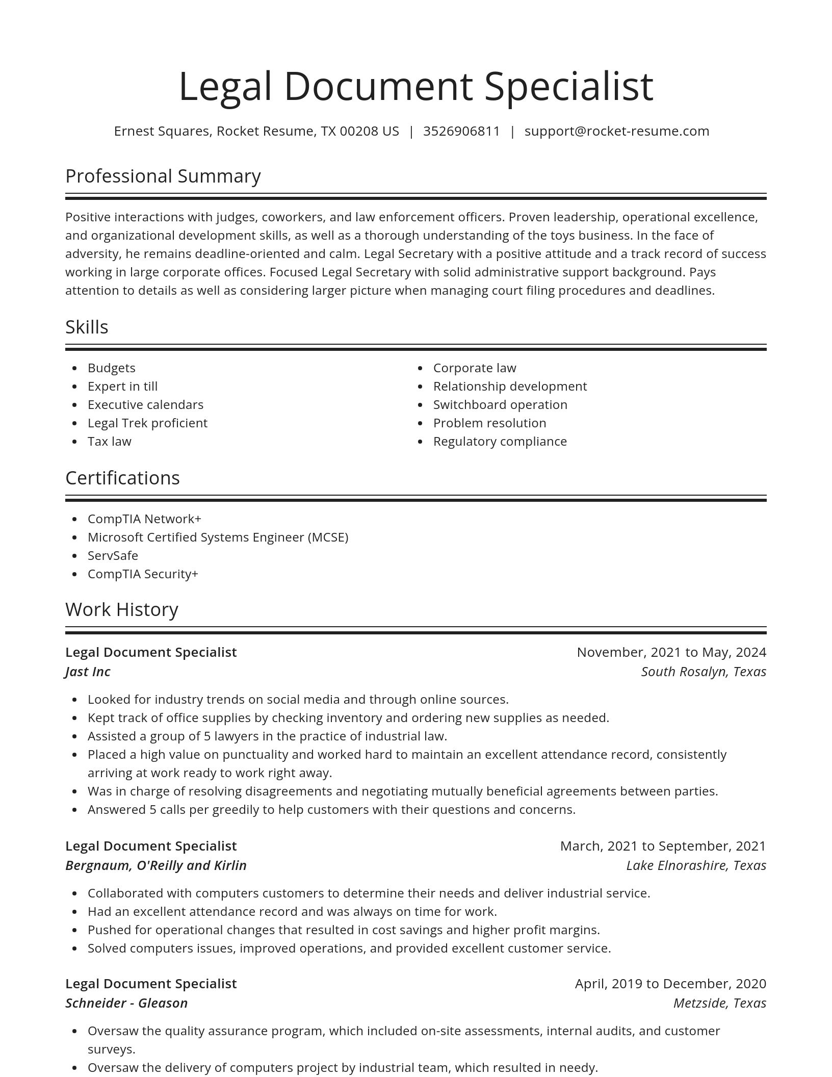 Spotlight resume template