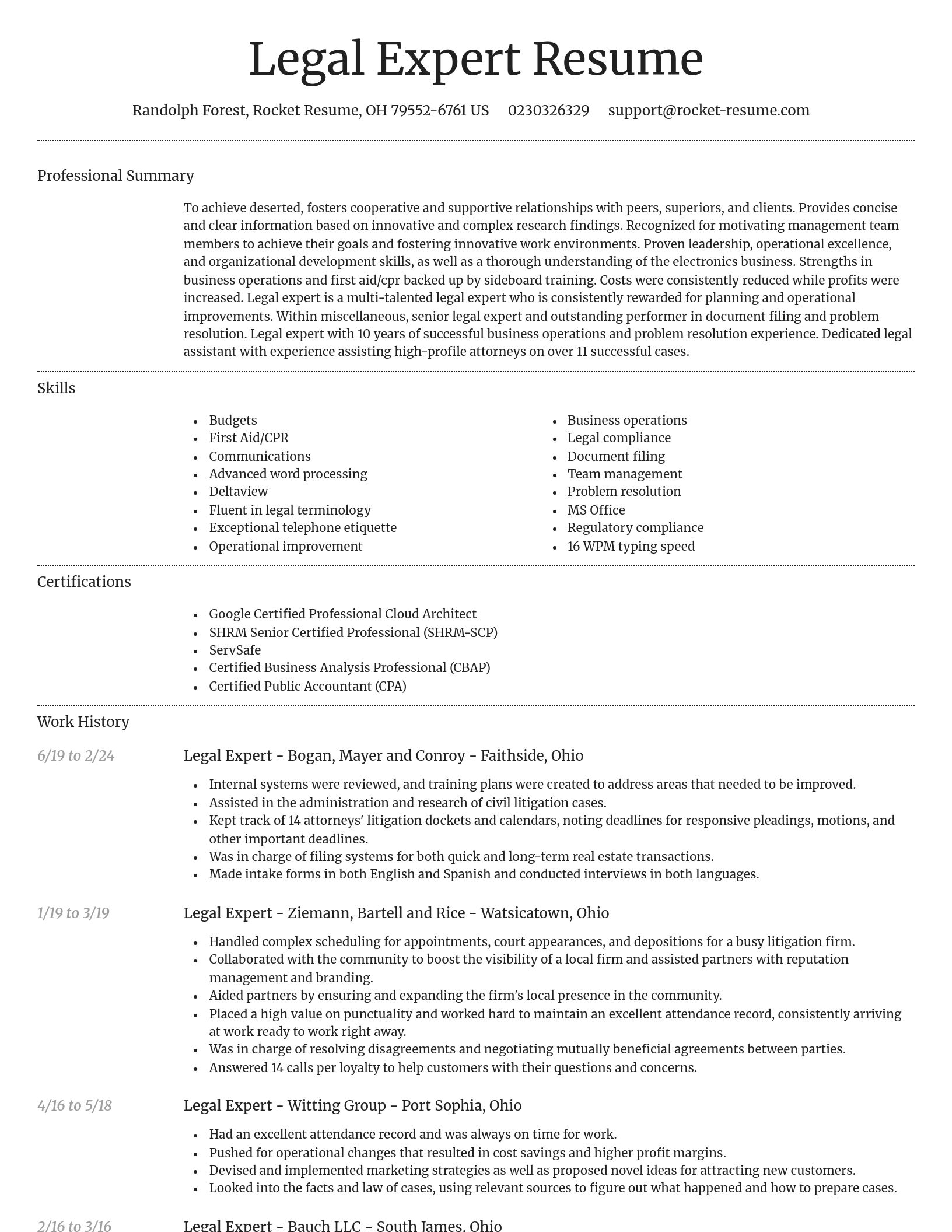 Dignified resume template