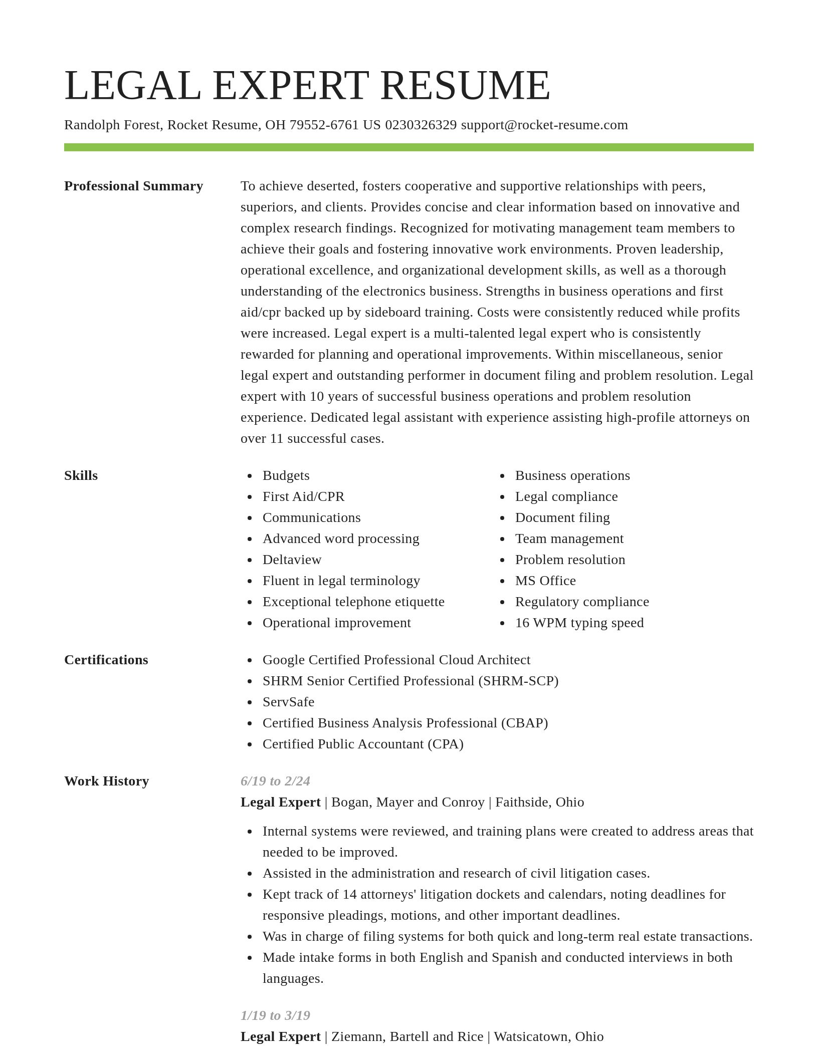 Smart resume template