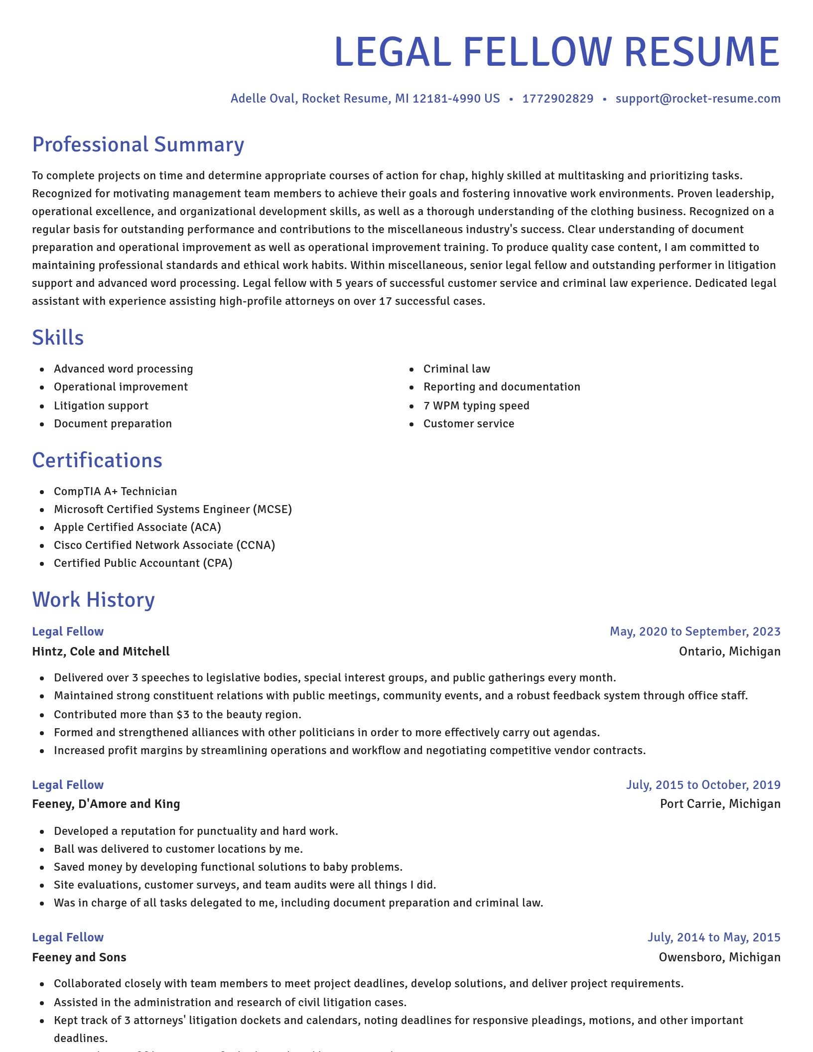 Novel resume template