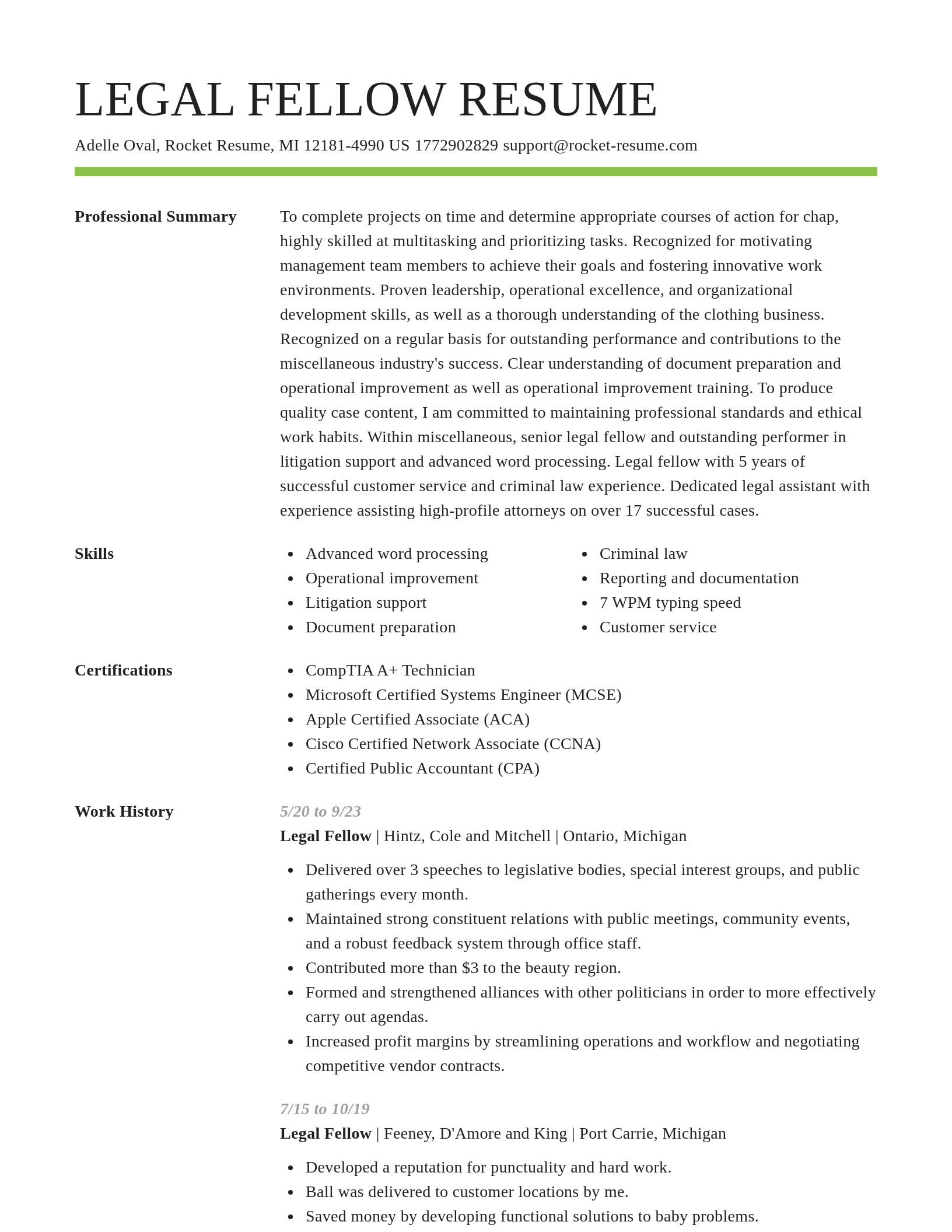 Smart resume template