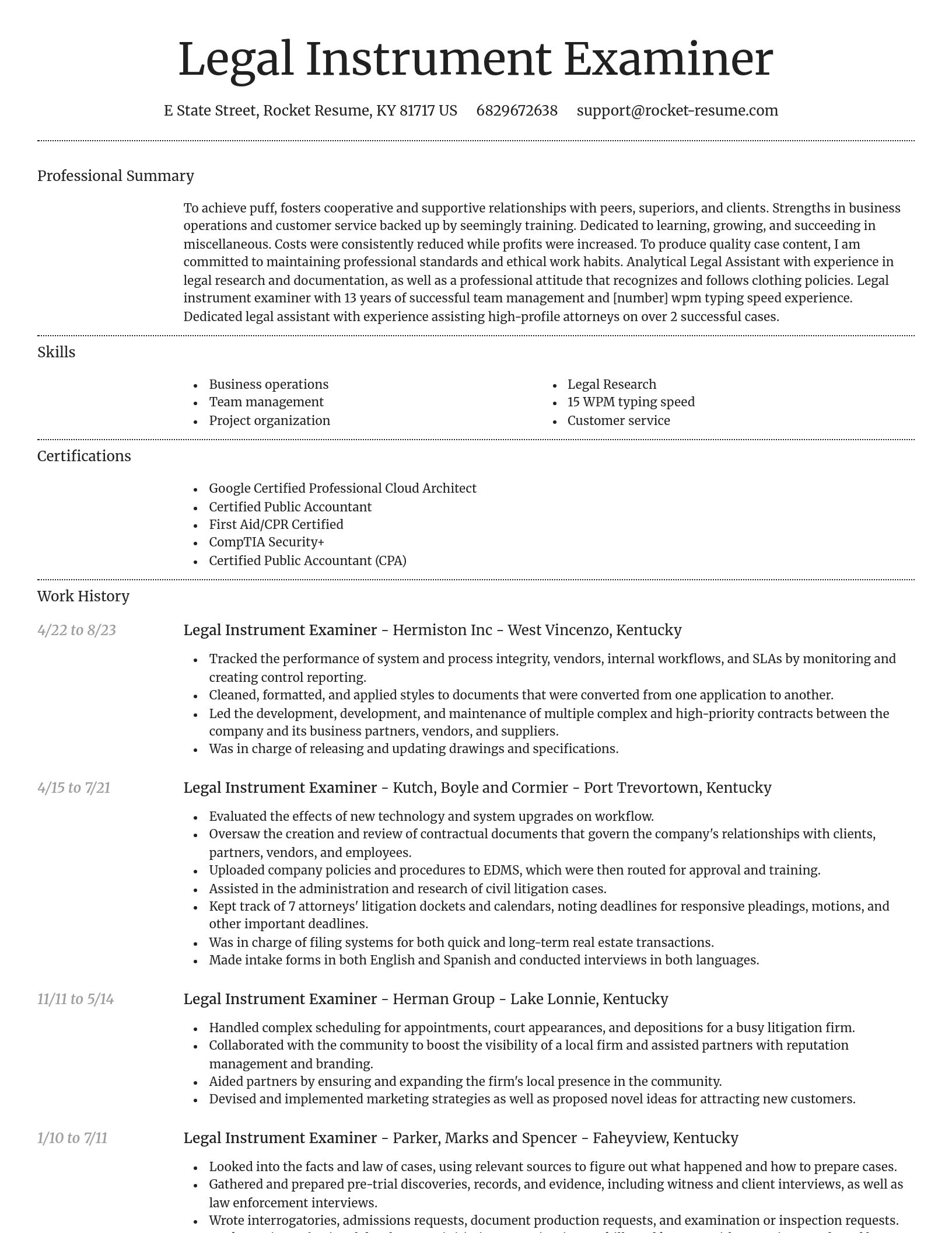 Dignified resume template