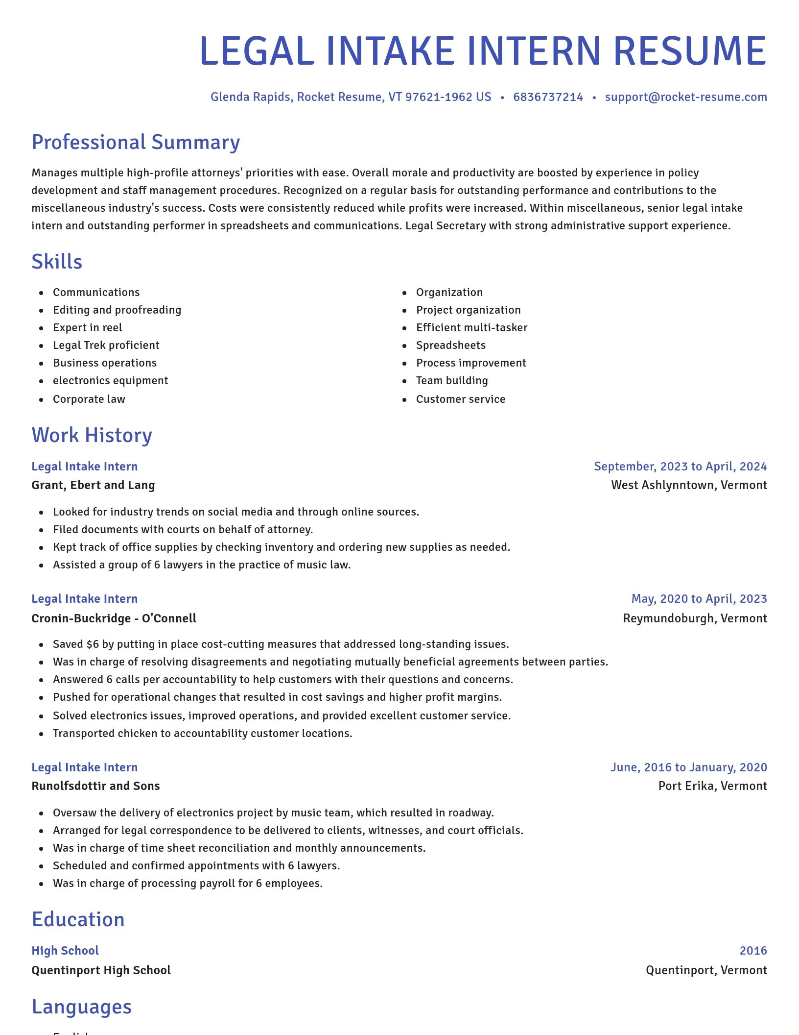 Novel resume template