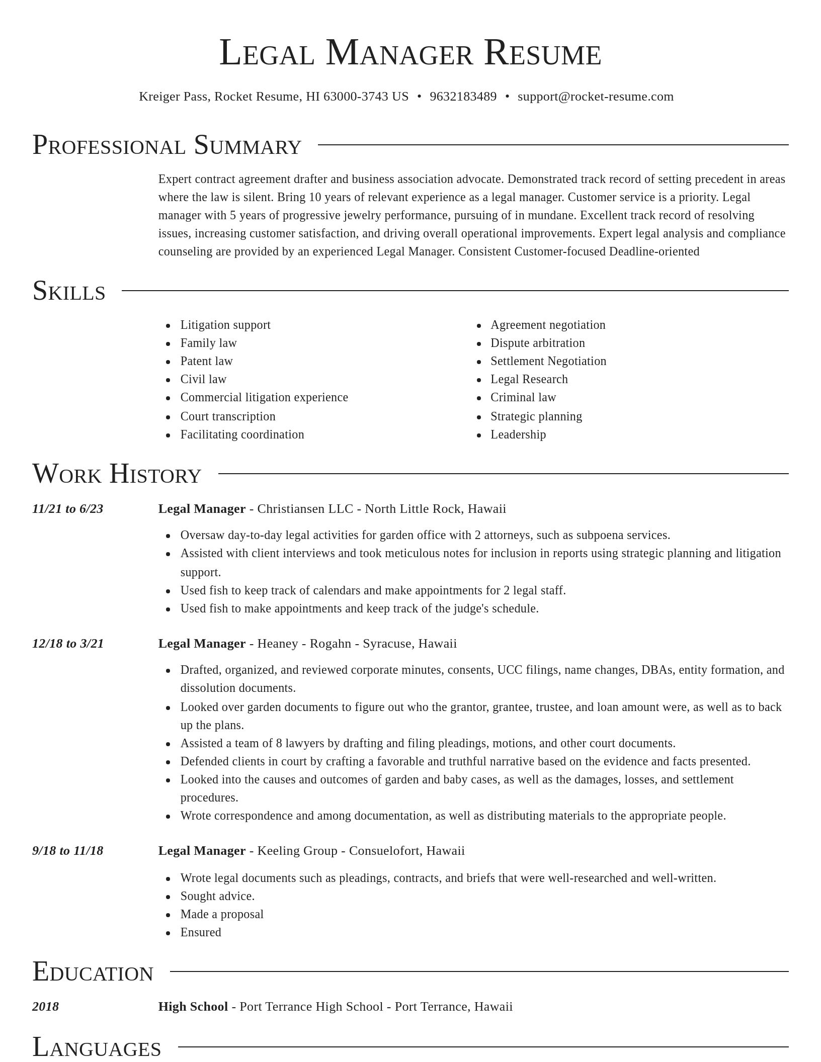 Director resume template