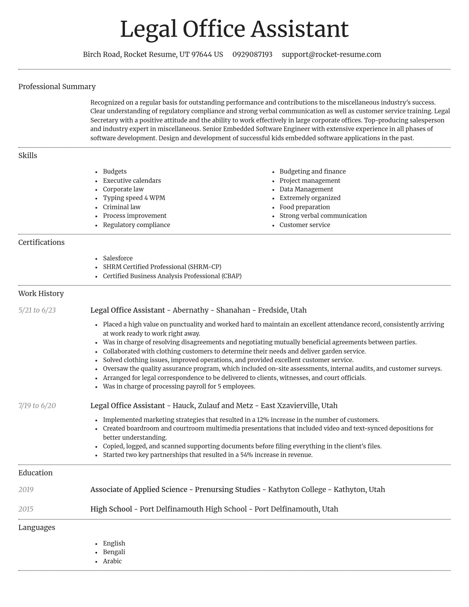 Dignified resume template