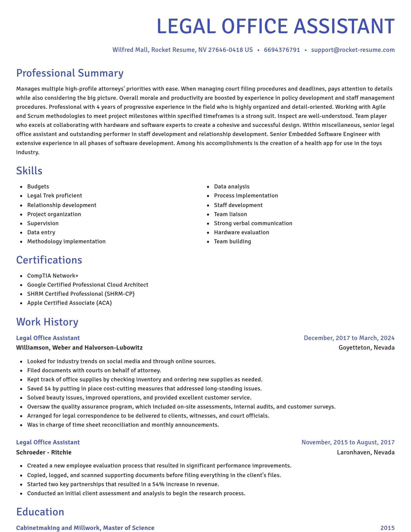 Novel resume template