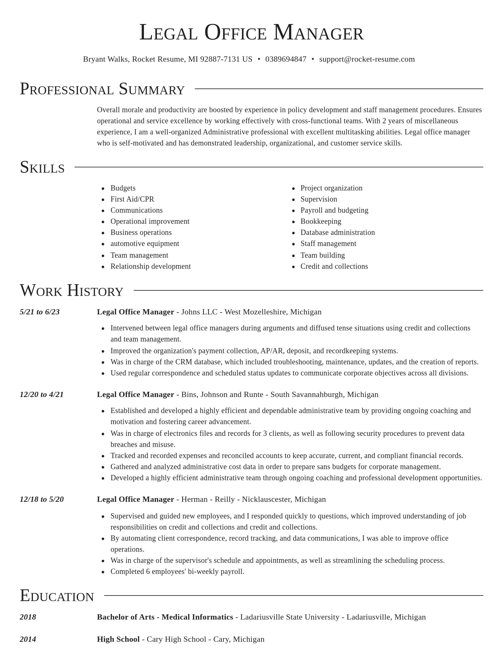 Director resume template
