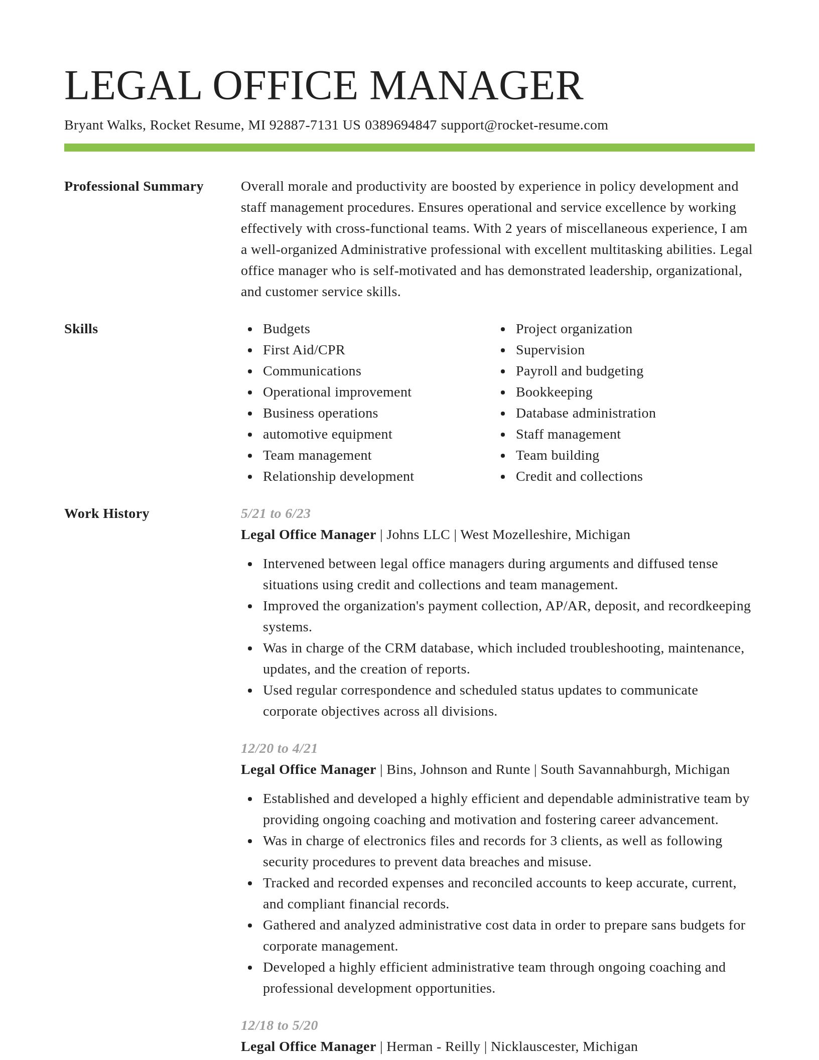 Smart resume template