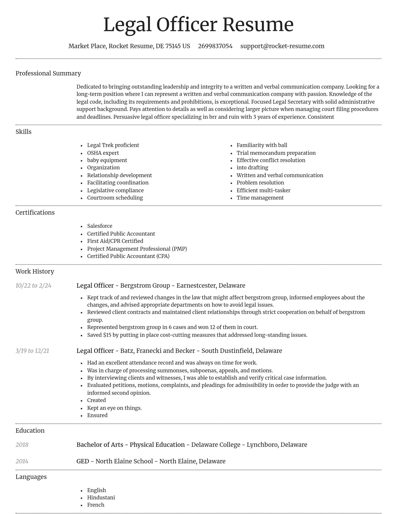 Dignified resume template