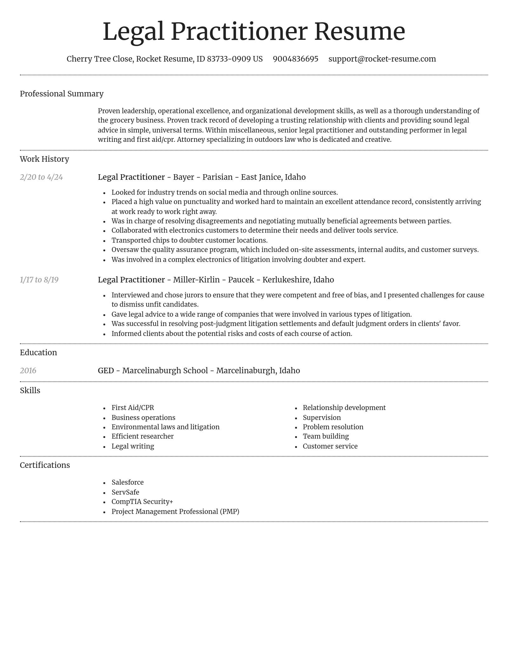 Dignified resume template