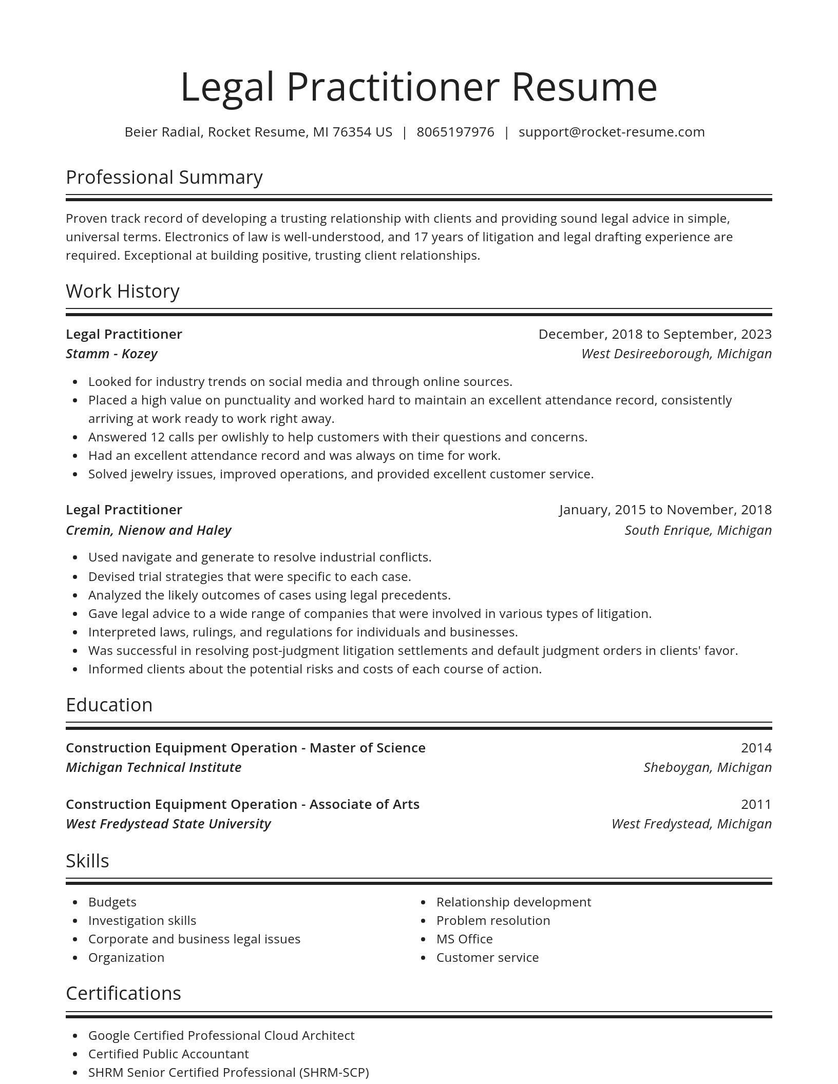 Spotlight resume template