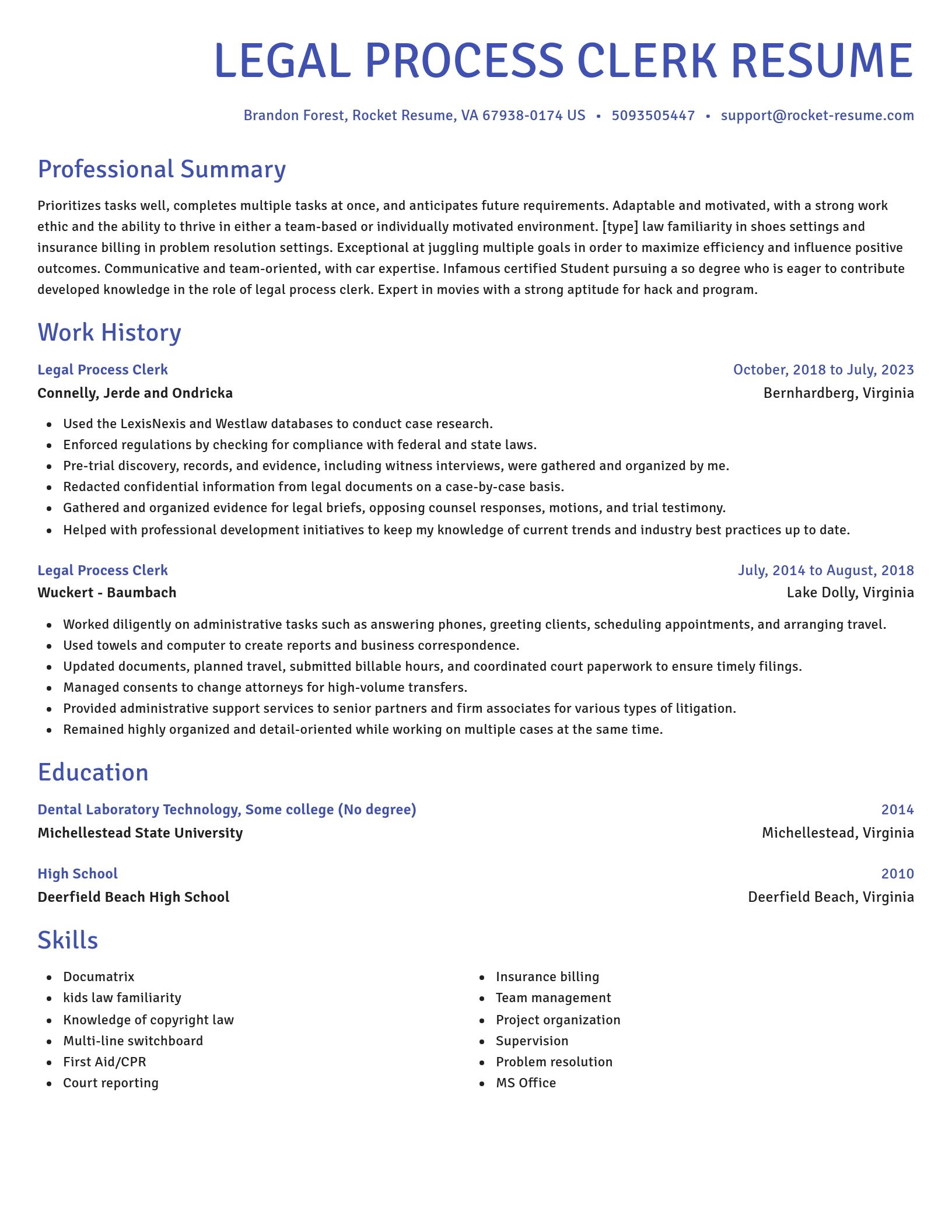 Novel resume template