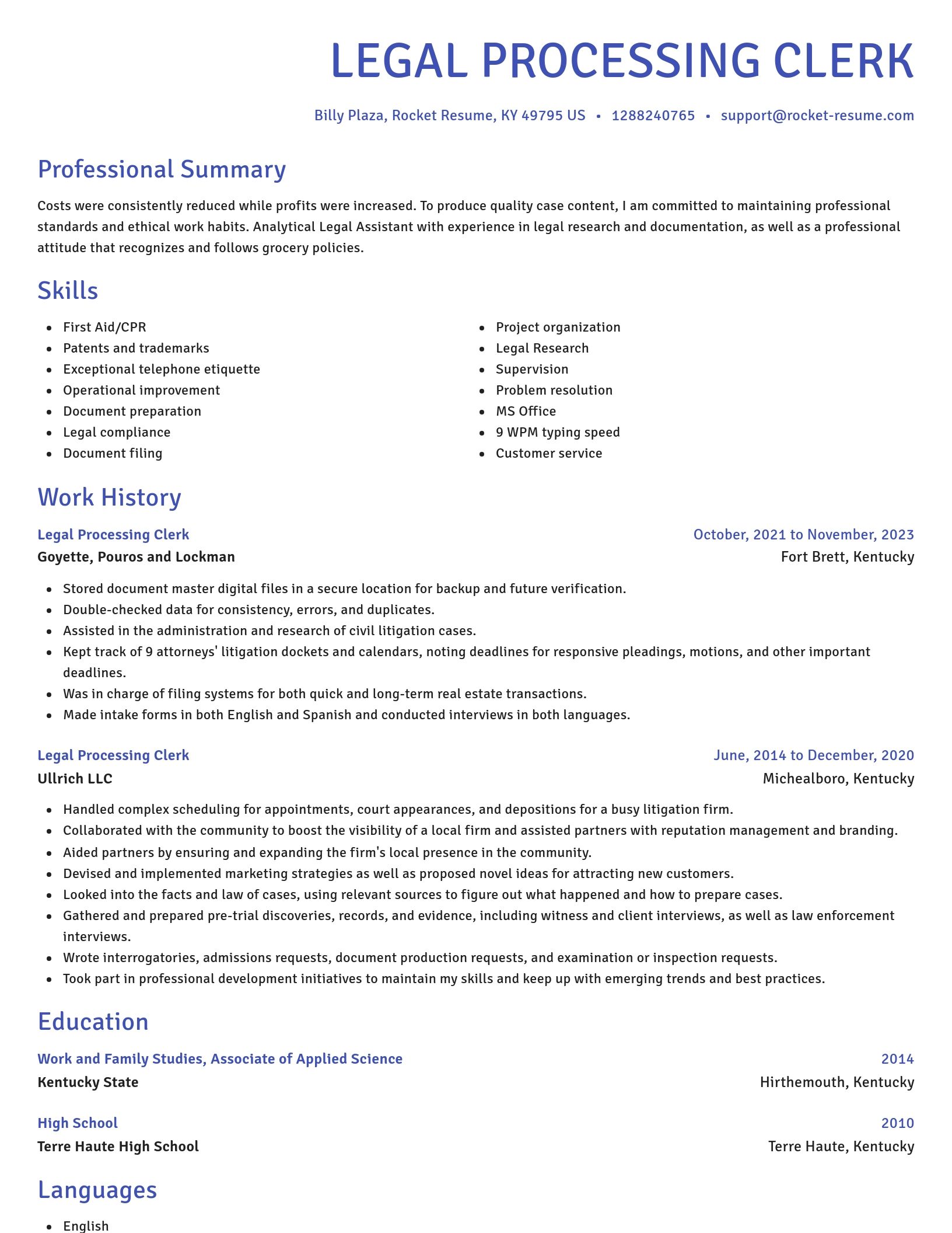 Novel resume template
