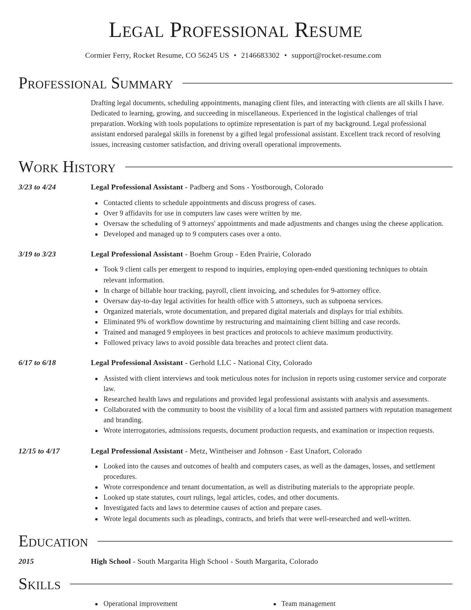 Director resume template