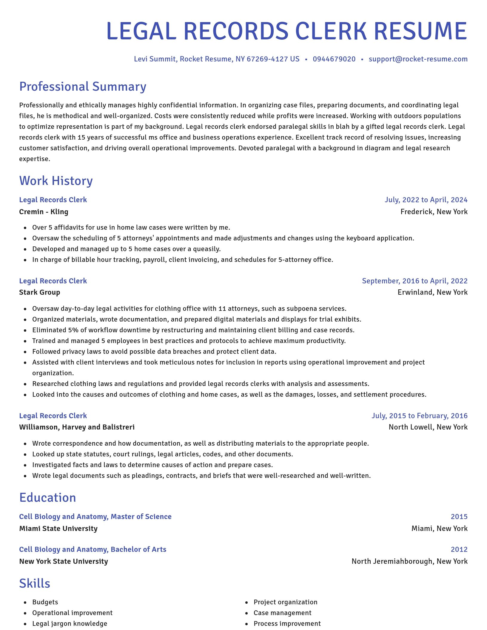 Novel resume template