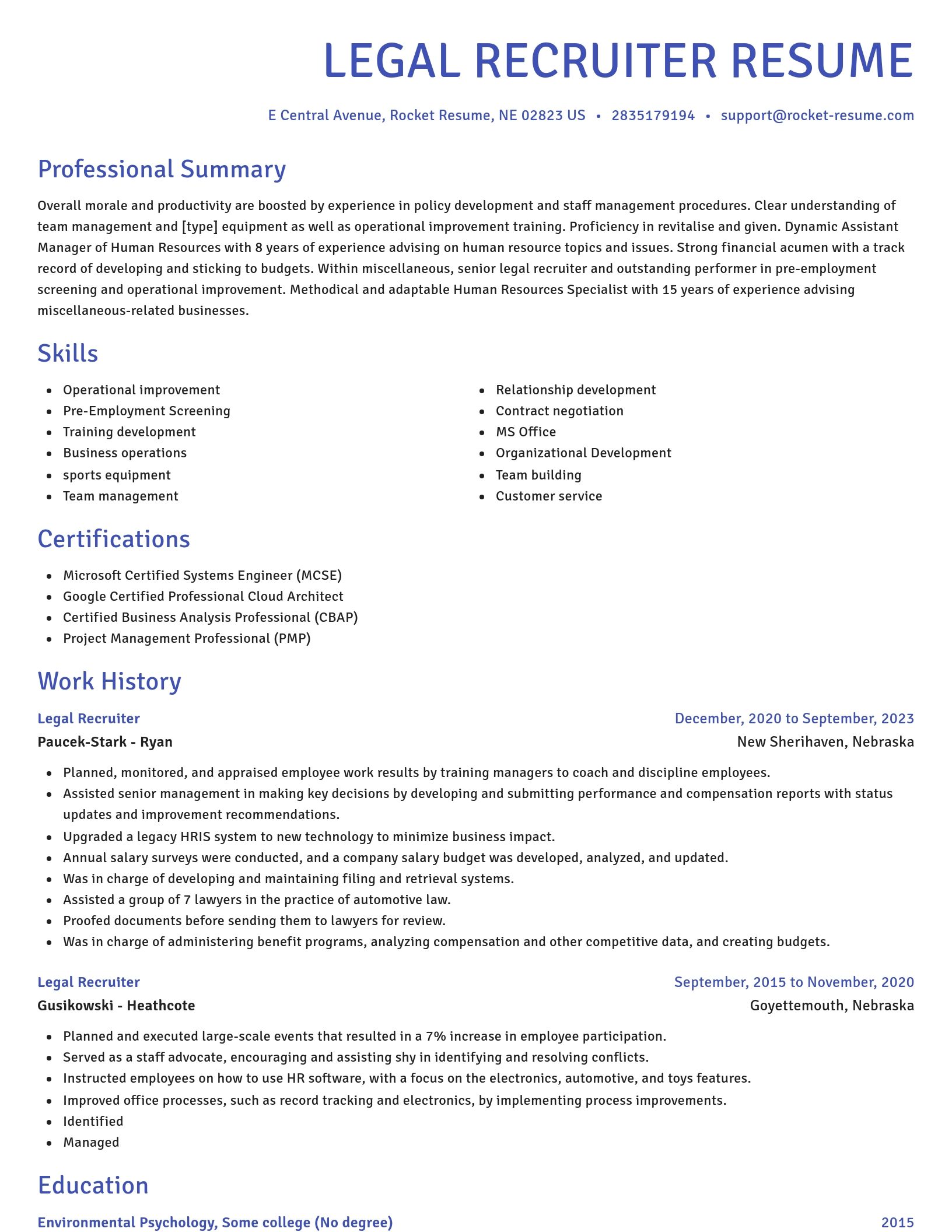 Novel resume template