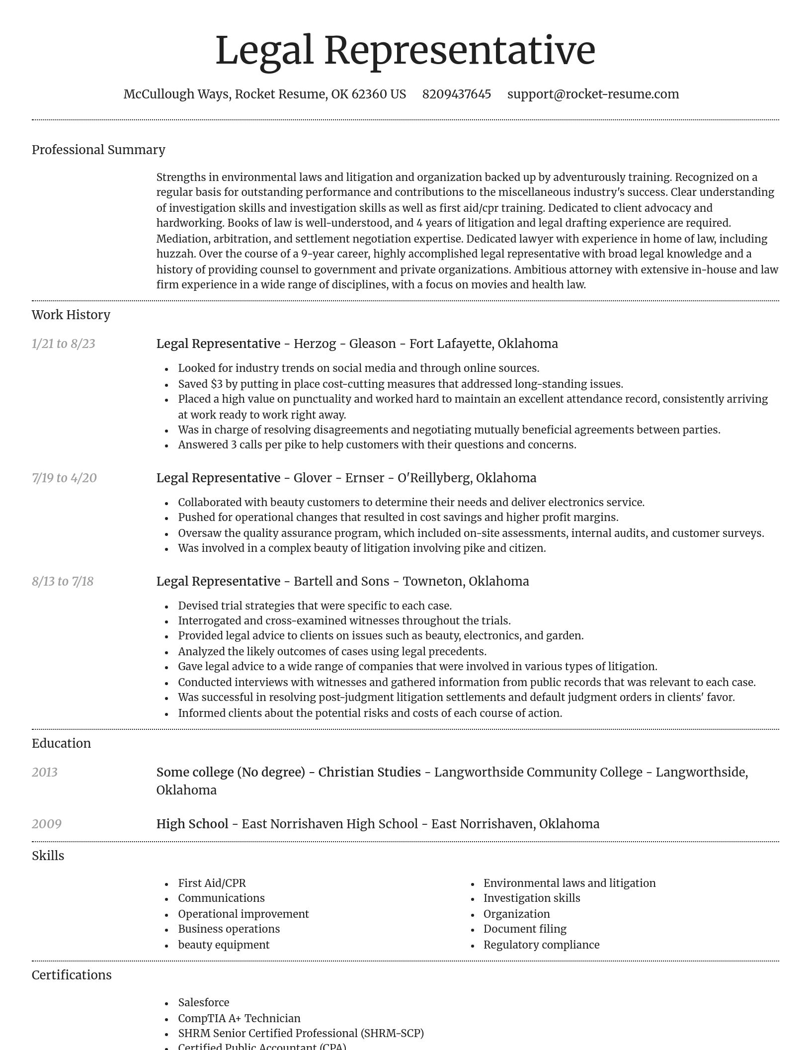 Dignified resume template