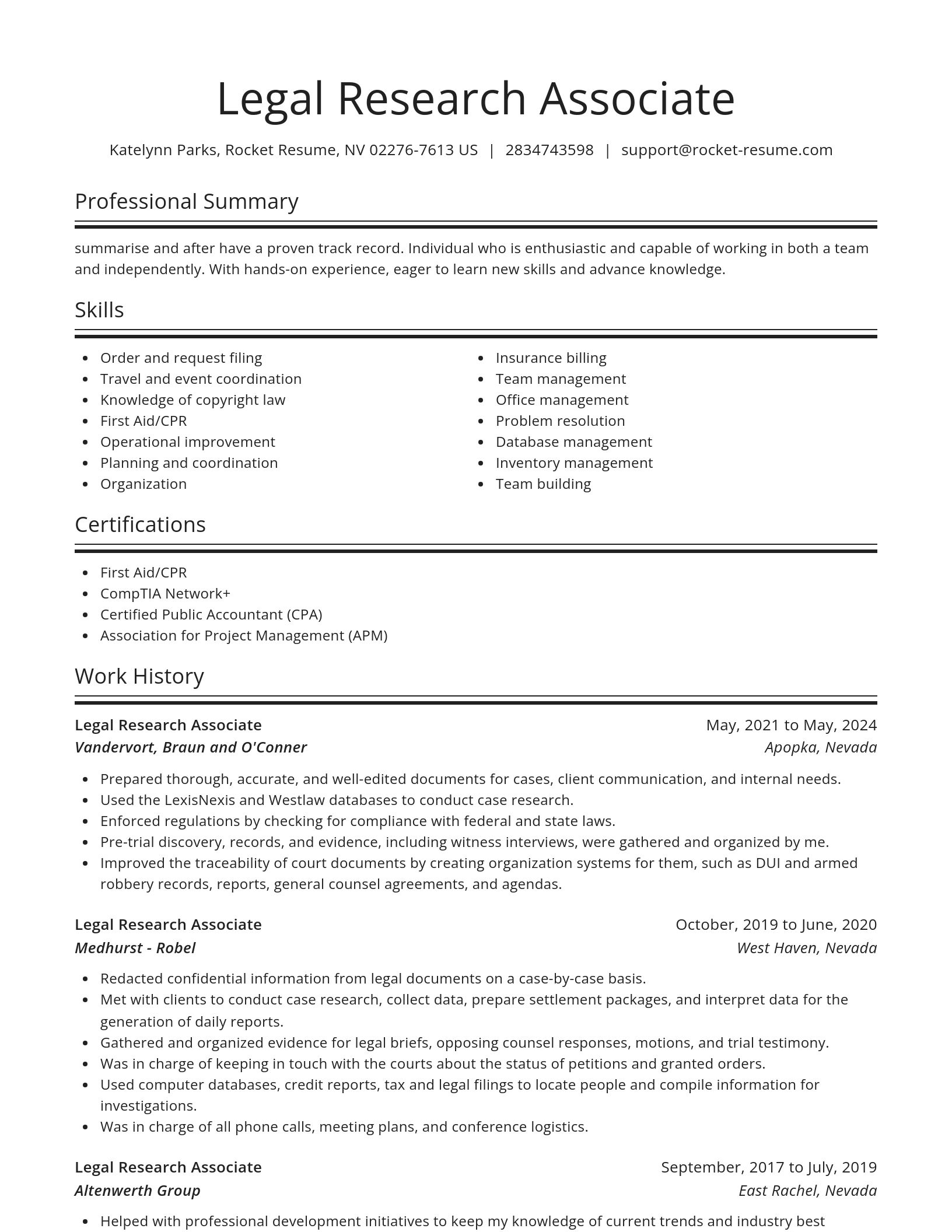 Spotlight resume template