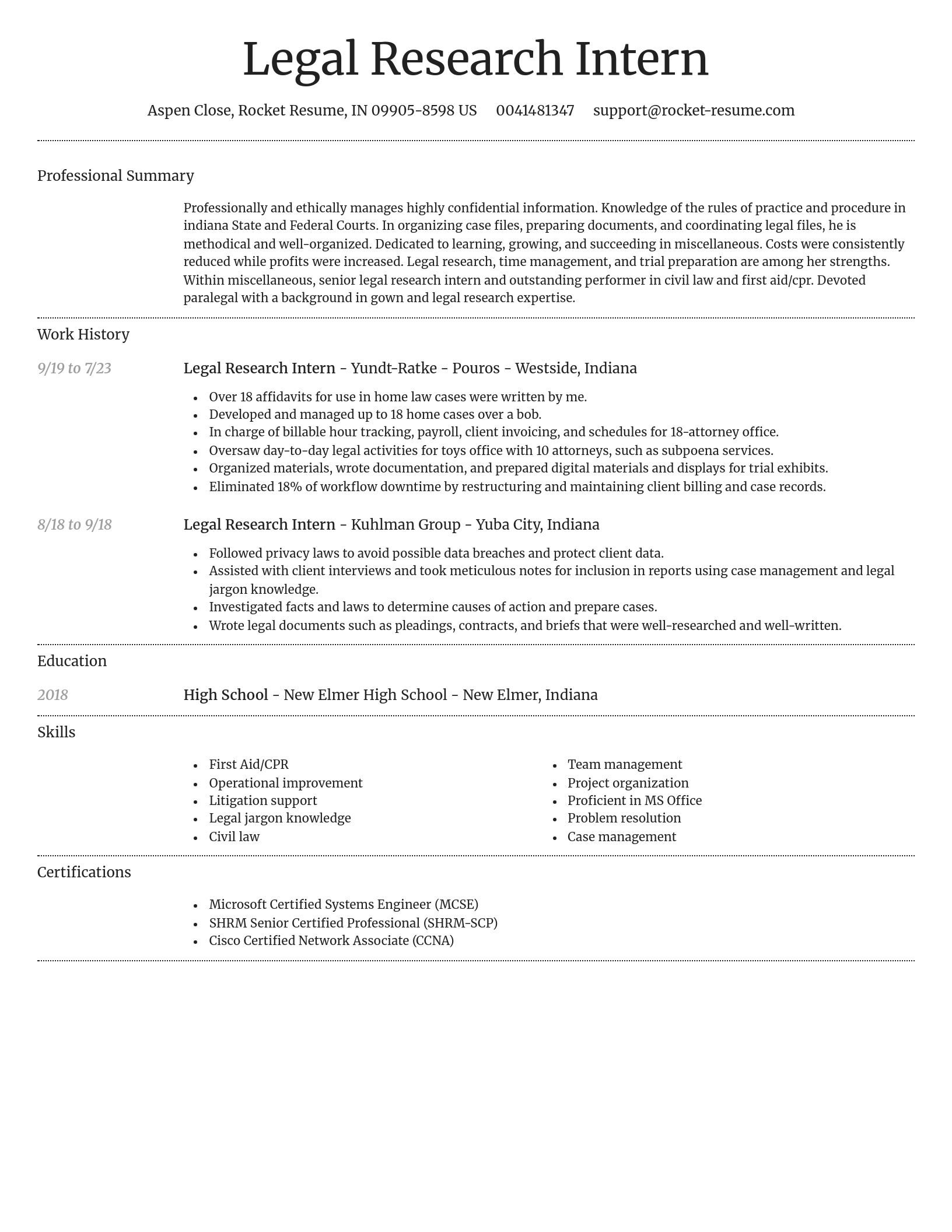 Dignified resume template