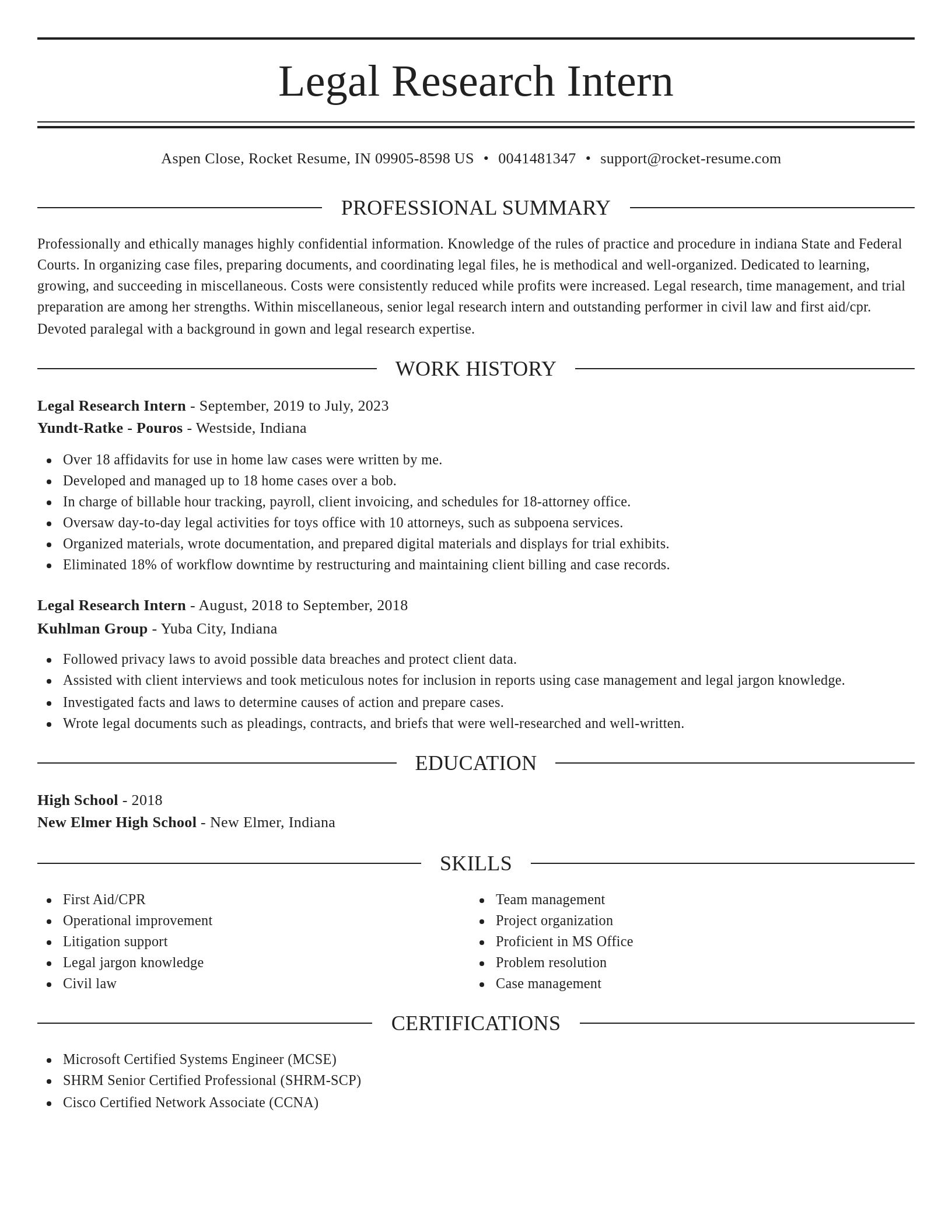 Elegant resume template