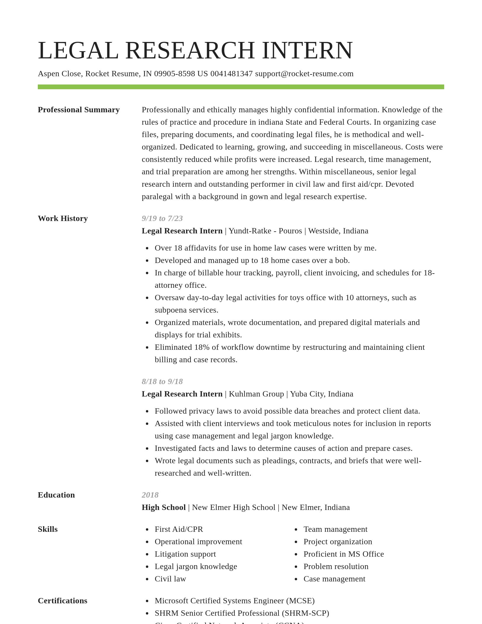 Smart resume template