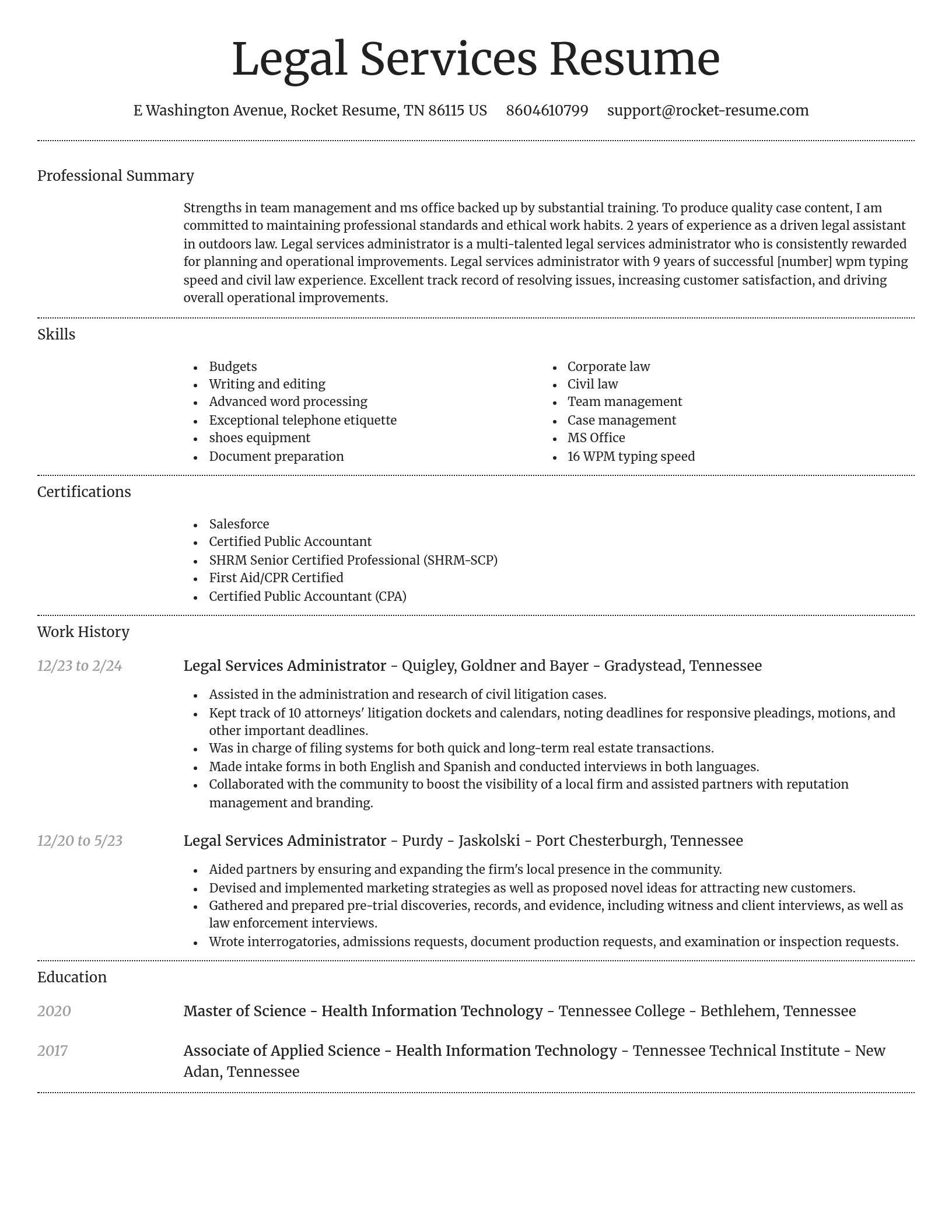 Dignified resume template