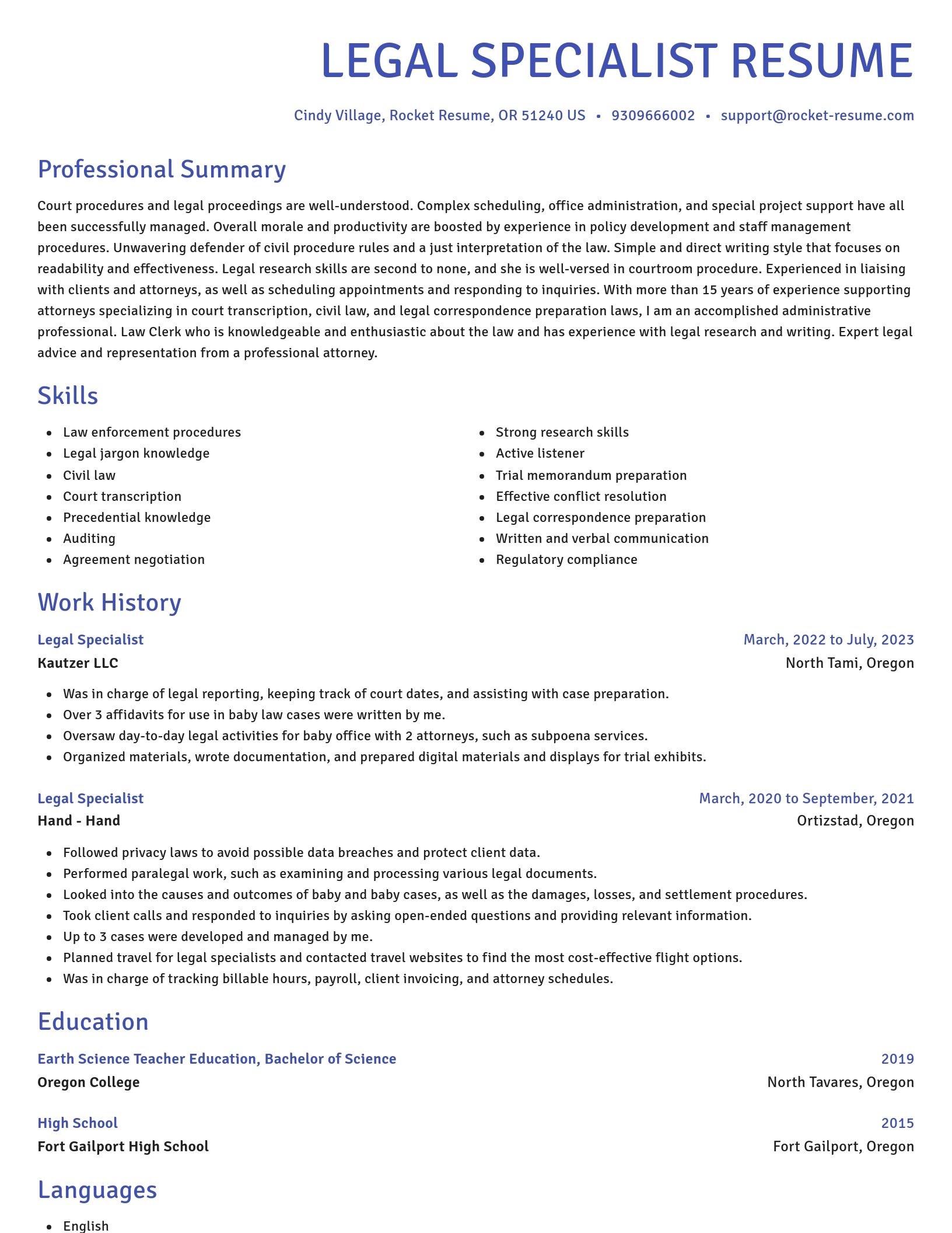 Novel resume template