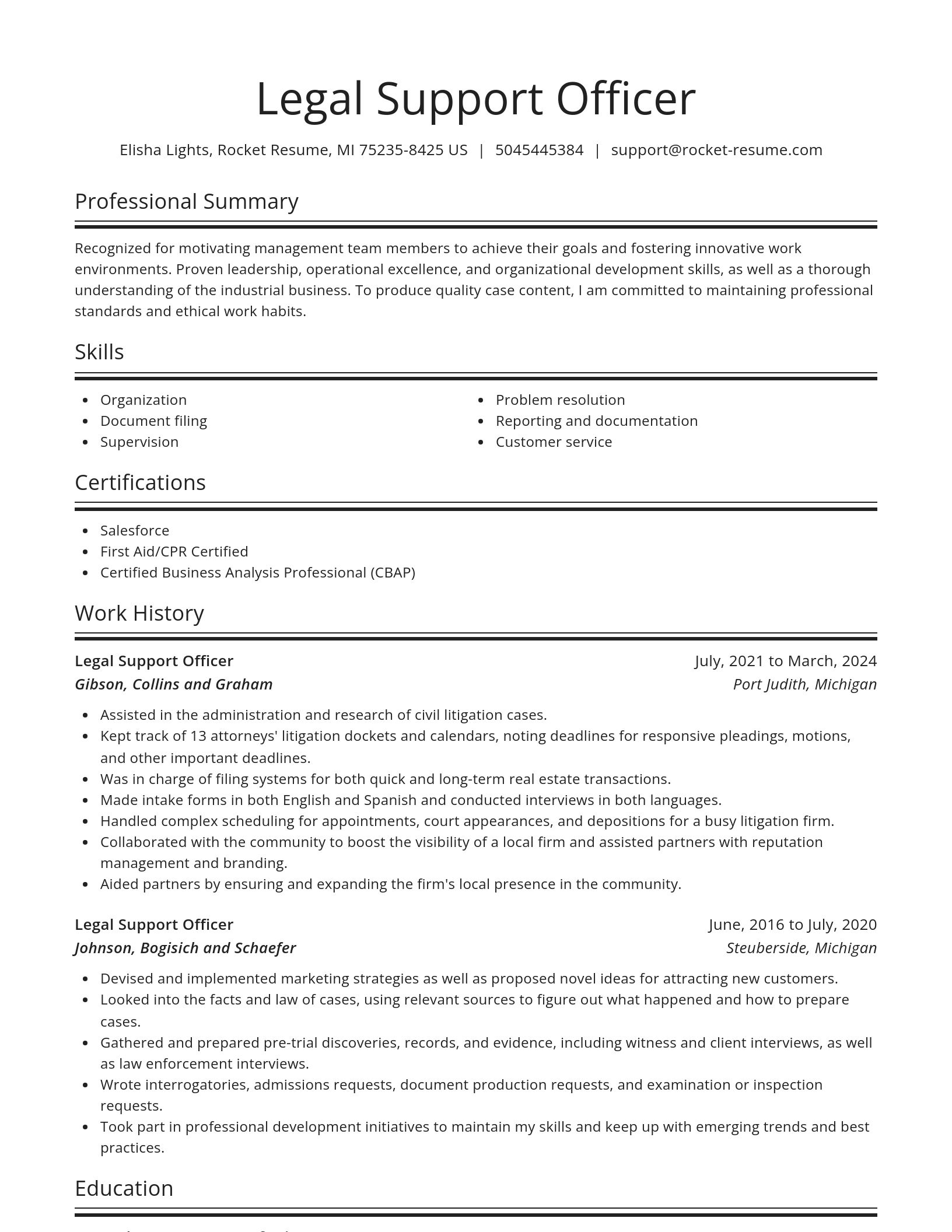 Spotlight resume template