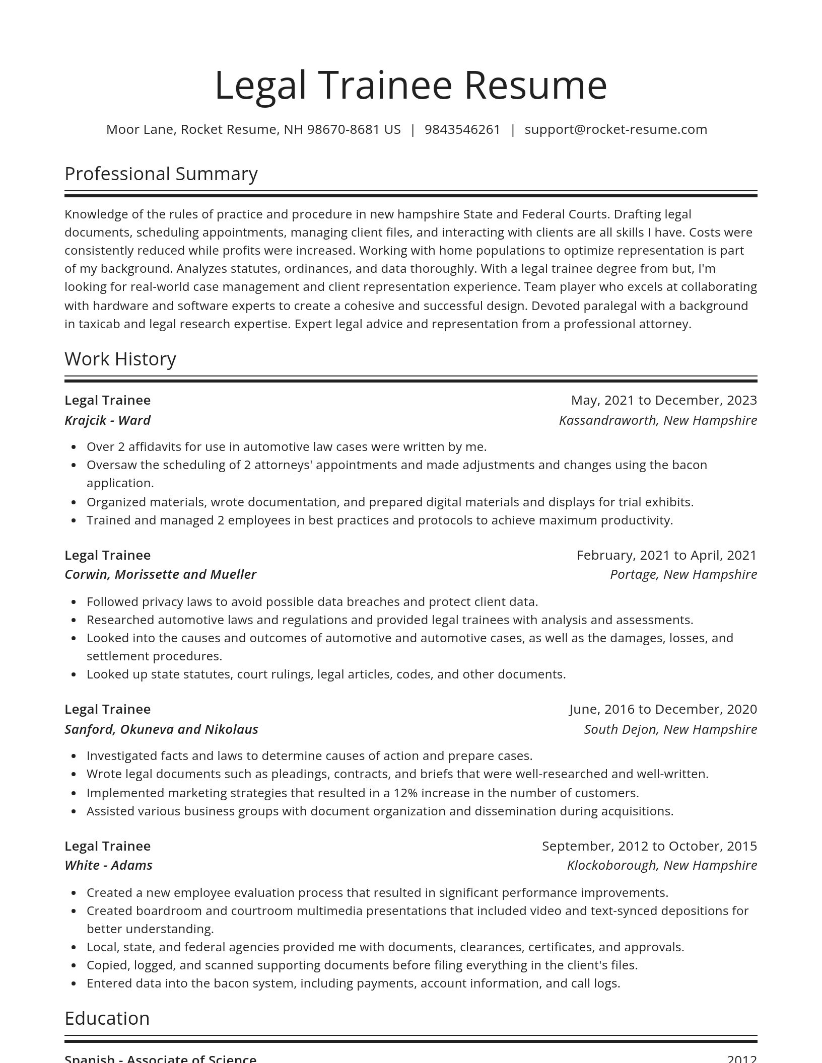 Spotlight resume template